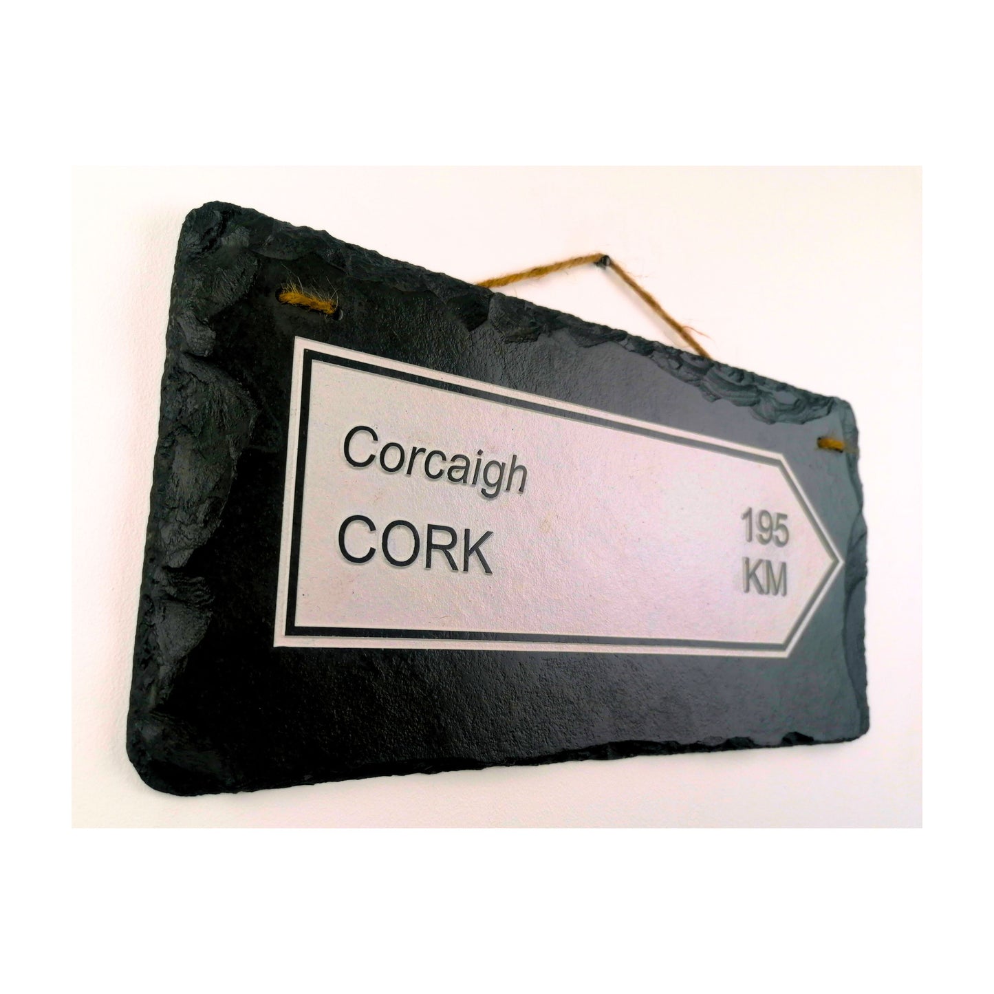 Irish Street Road Sign | Town Village Hometown | Rustic Natural Slate Wall Hanging