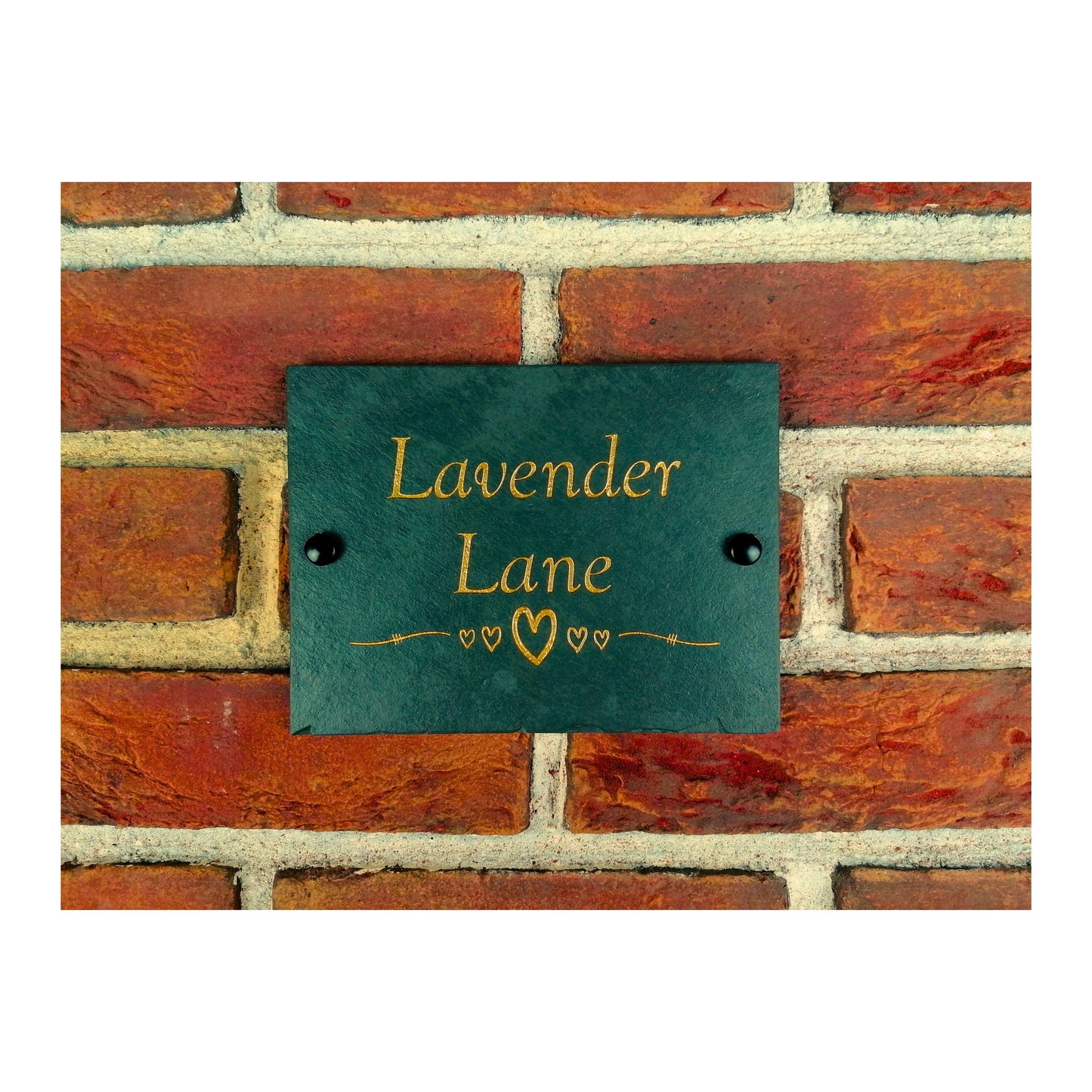 Engraved Natural Slate House Address Sign - Rustic Farmhouse Style Door Number - Wedding, Housewarming, Anniversary Gift Idea
