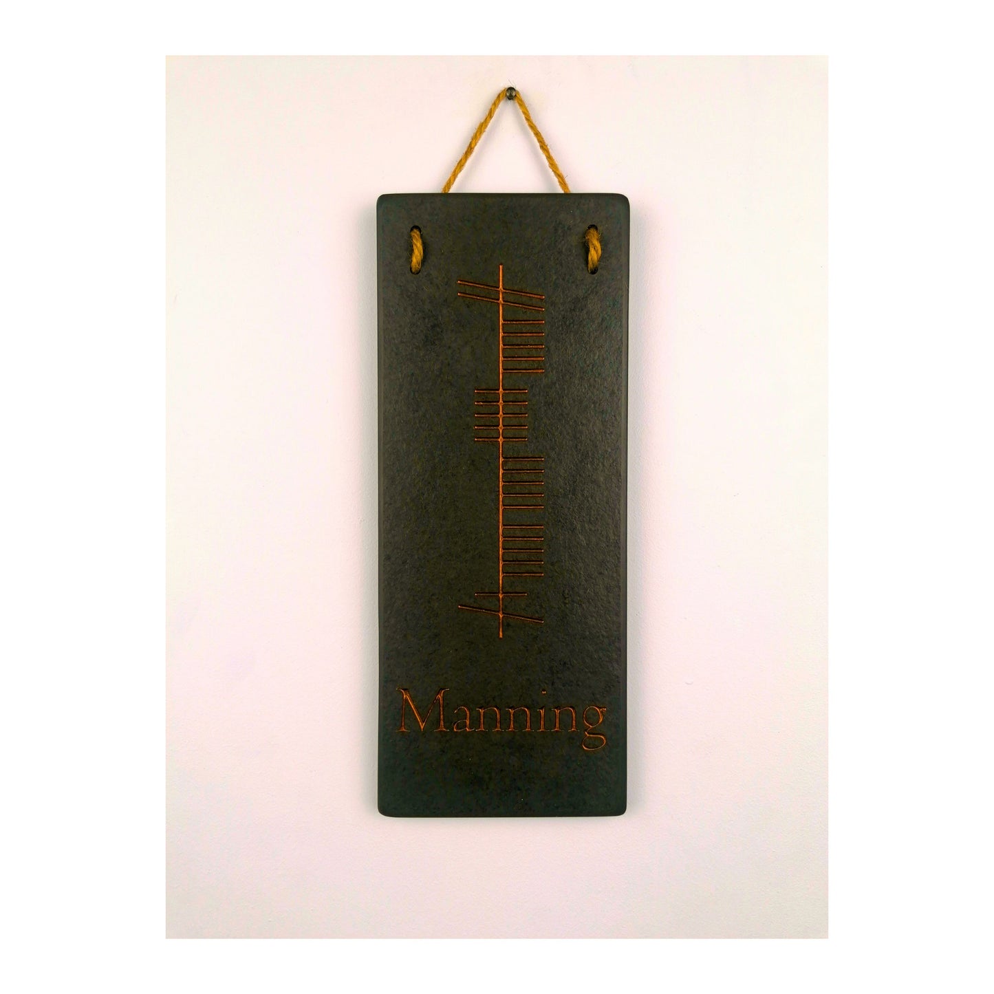 Ogham Wall Hanging | Natural Slate | Handmade Deep Engraved Signs | Celtic Irish Gaelic Traditional | Rustic Home Decor | Unique Gift Ideas