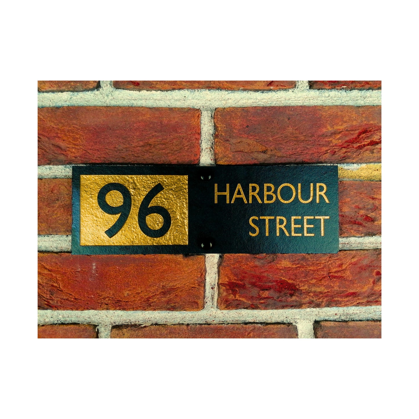 Engraved Natural Slate House Address Sign - Rustic Farmhouse Style Door Number - Wedding, Housewarming, Anniversary Gift Idea