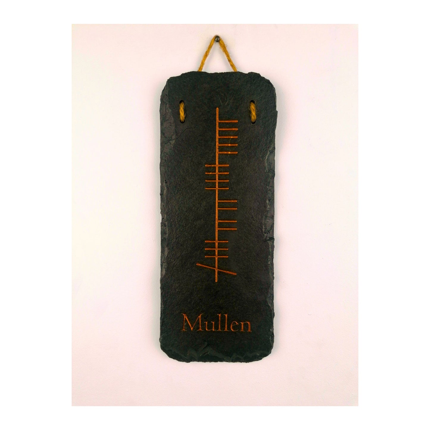 Ogham Wall Hanging | Natural Slate | Handmade Deep Engraved Signs | Celtic Irish Gaelic Traditional | Rustic Home Decor | Unique Gift Ideas
