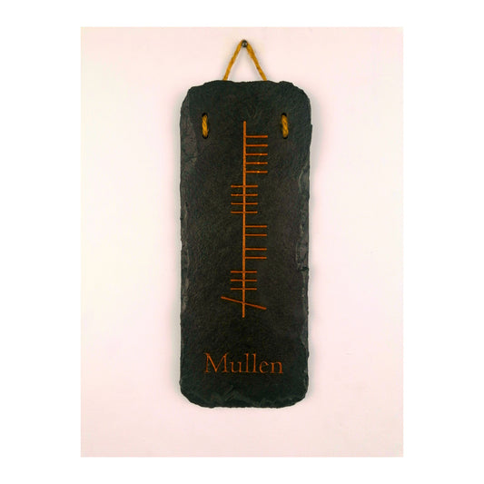 Ogham Wall Hanging | Natural Slate | Handmade Deep Engraved Signs | Celtic Irish Gaelic Traditional | Rustic Home Decor | Unique Gift Ideas
