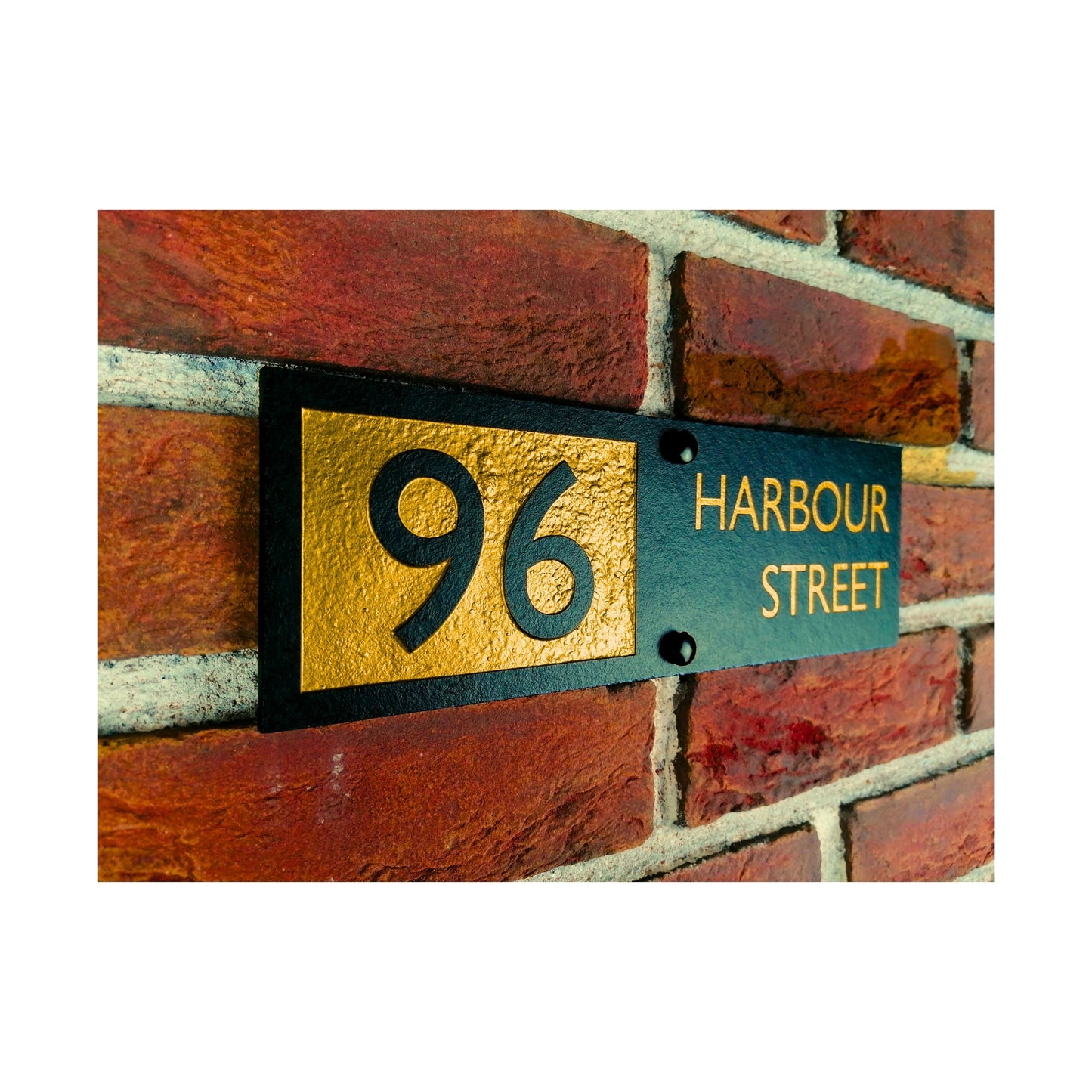 Engraved Natural Slate House Address Sign - Rustic Farmhouse Style Door Number - Wedding, Housewarming, Anniversary Gift Idea