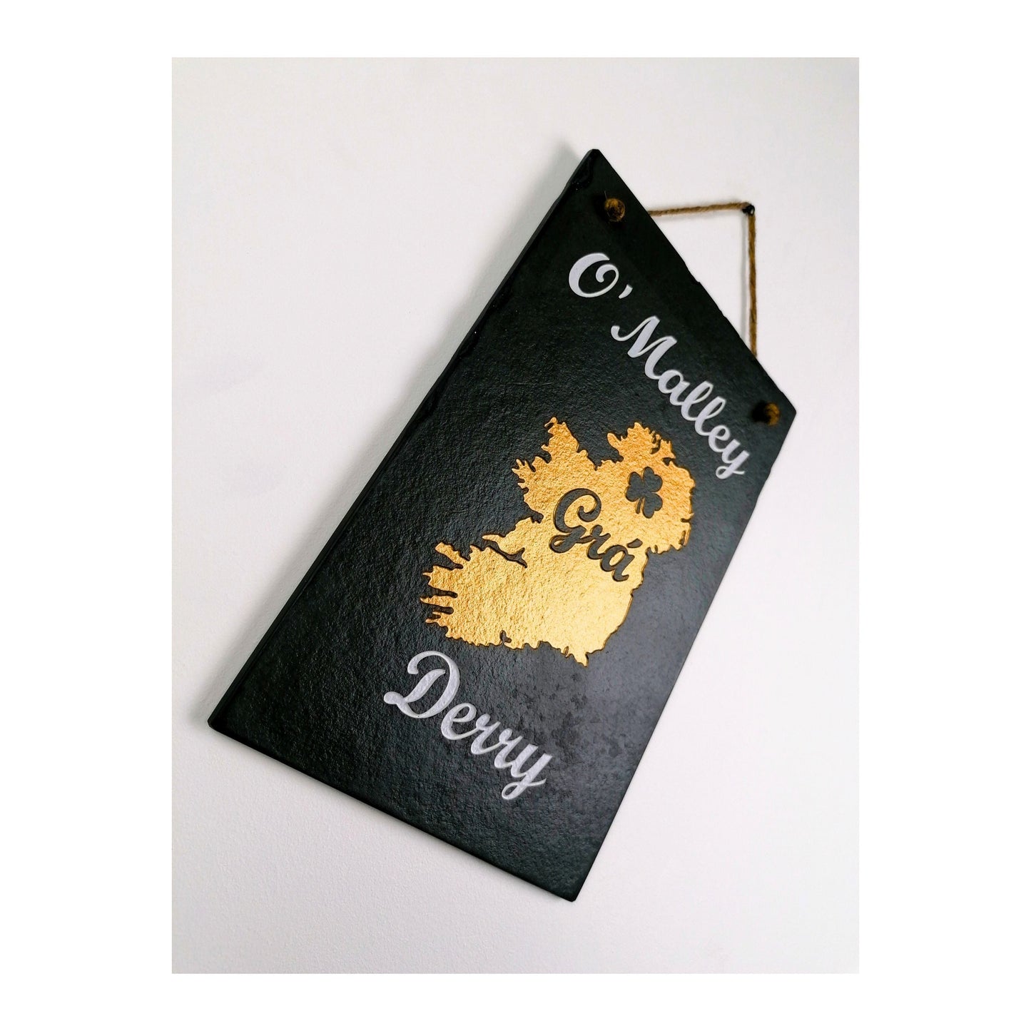 Ireland Map with Family Name and Hometown | Irish Ancestry Disapora Ancestors | Home Love Memories | Natural Slate Handmade Custom Unique