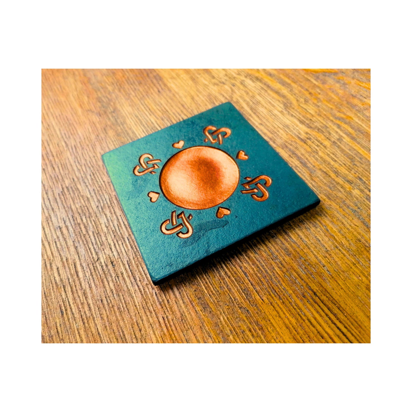 Handmade Tealight Candle Holder | Deep Engraved Natural Slate | Unique Gift Idea | Made In Ireland | Gold Copper Silver | Modern Home Decor