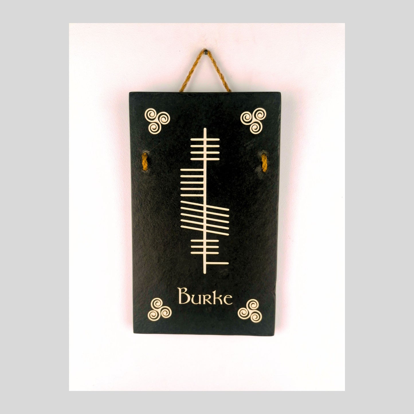 Ogham Irish Plaque Wall Hanging Éire Ireland Home Rustic Natural Slate House Name Farmhouse