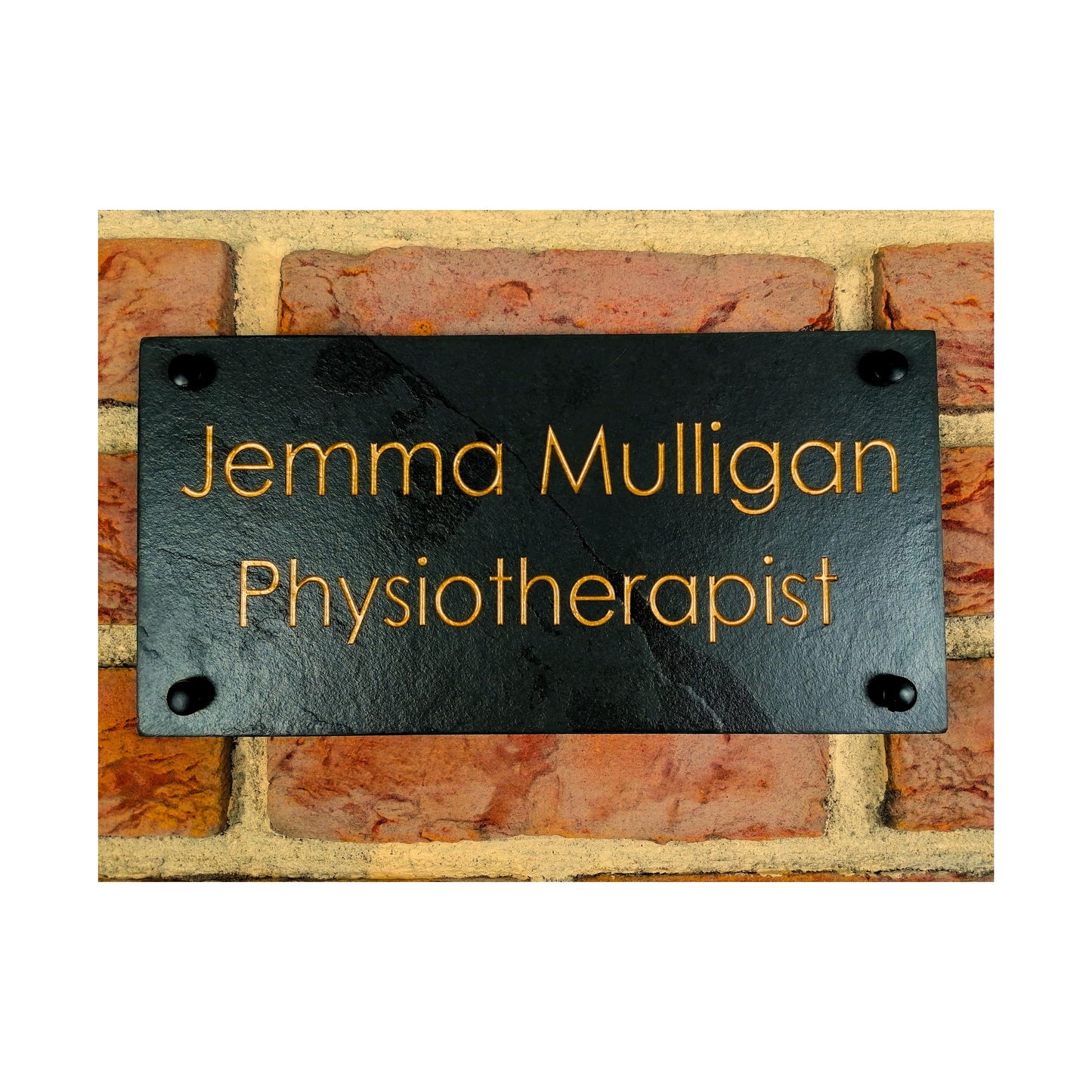 Engraved Natural Slate House Address Sign - Rustic Farmhouse Style Door Number - Wedding, Housewarming, Anniversary Gift Idea