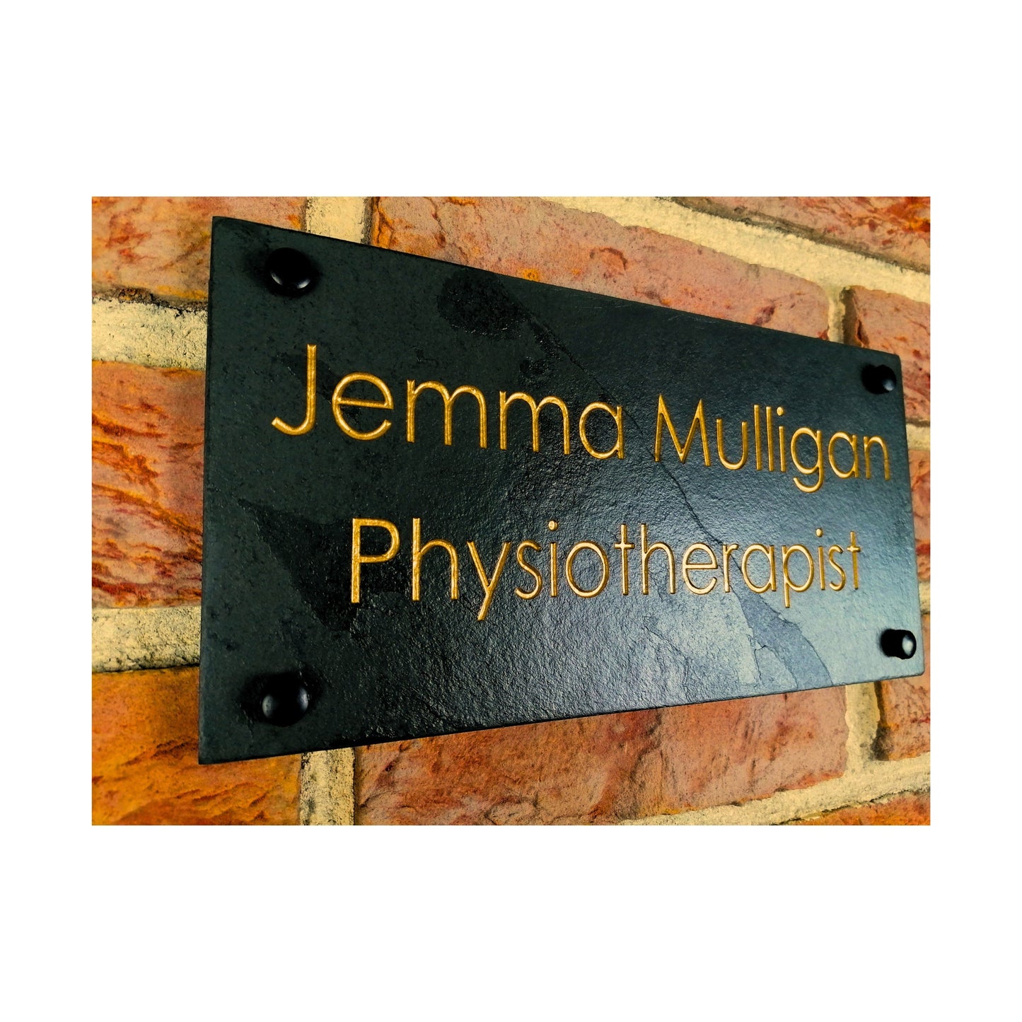 Engraved Natural Slate House Address Sign - Rustic Farmhouse Style Door Number - Wedding, Housewarming, Anniversary Gift Idea