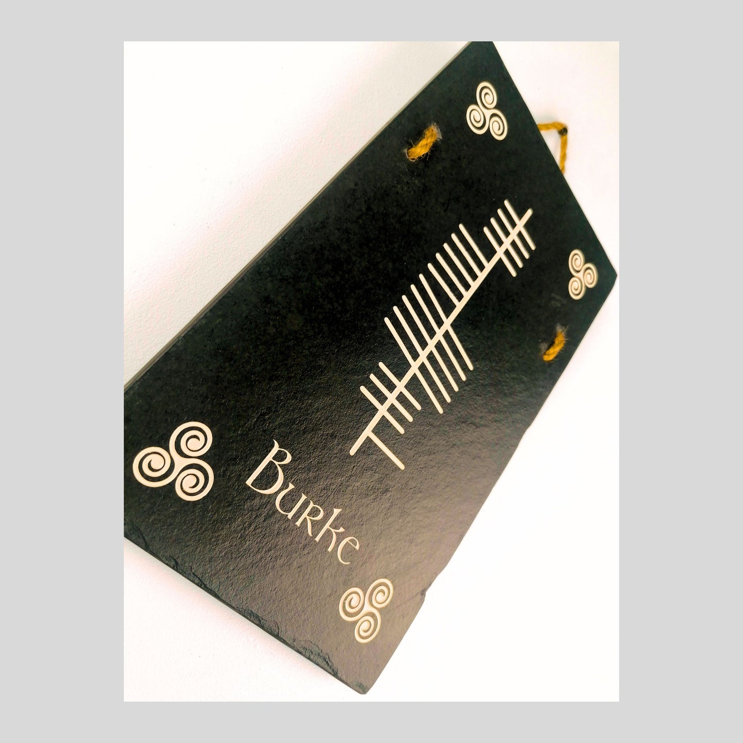 Ogham Irish Plaque Wall Hanging Éire Ireland Home Rustic Natural Slate House Name Farmhouse
