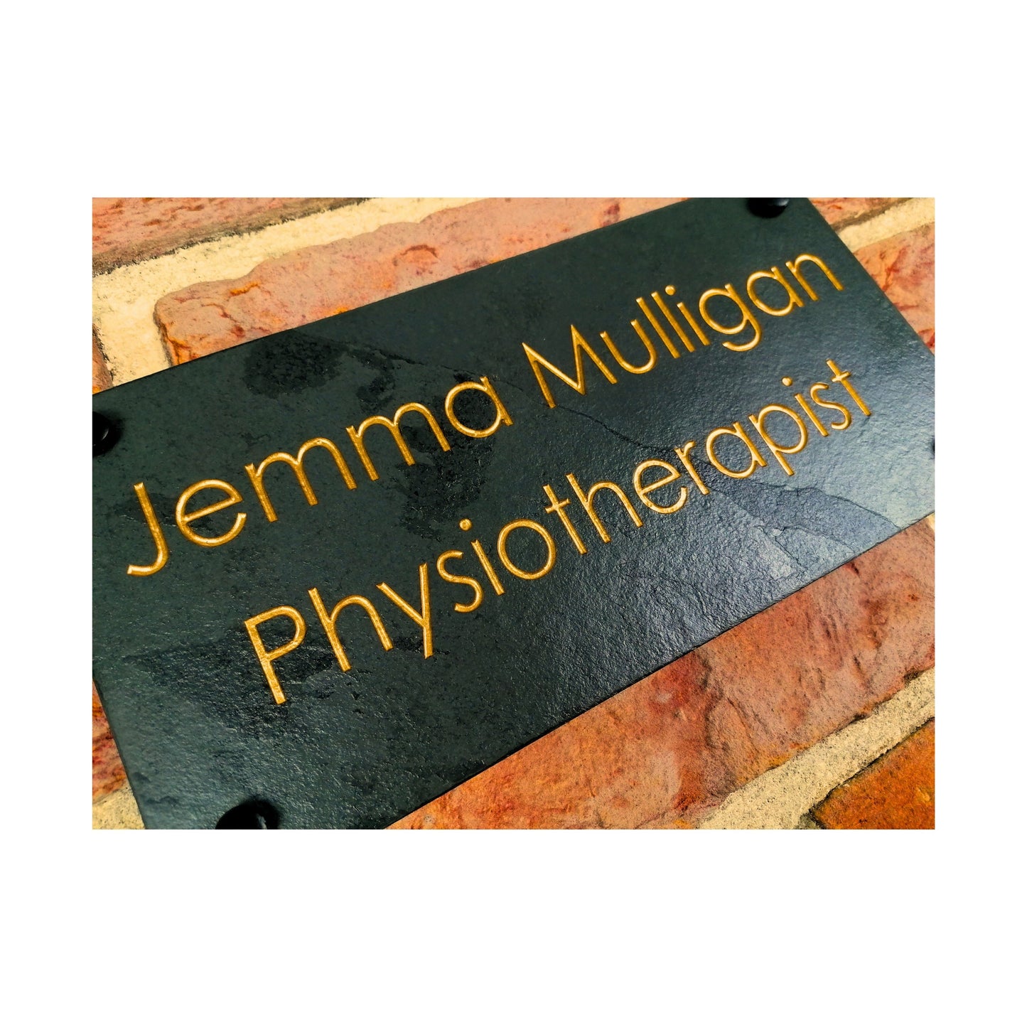 Engraved Natural Slate House Address Sign - Rustic Farmhouse Style Door Number - Wedding, Housewarming, Anniversary Gift Idea