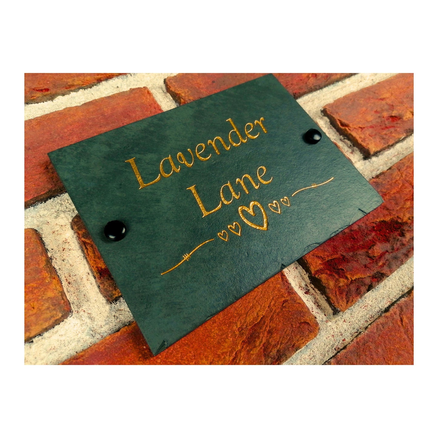 Engraved Natural Slate House Address Sign - Rustic Farmhouse Style Door Number - Wedding, Housewarming, Anniversary Gift Idea