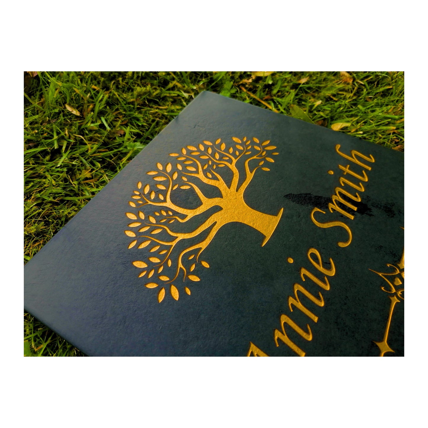 Grave Marker Memorial Plaque | Engraved Natural Slate | Custom Personalised | Gold Copper Silver | Memories Tributes Stone Headstones Bereavement