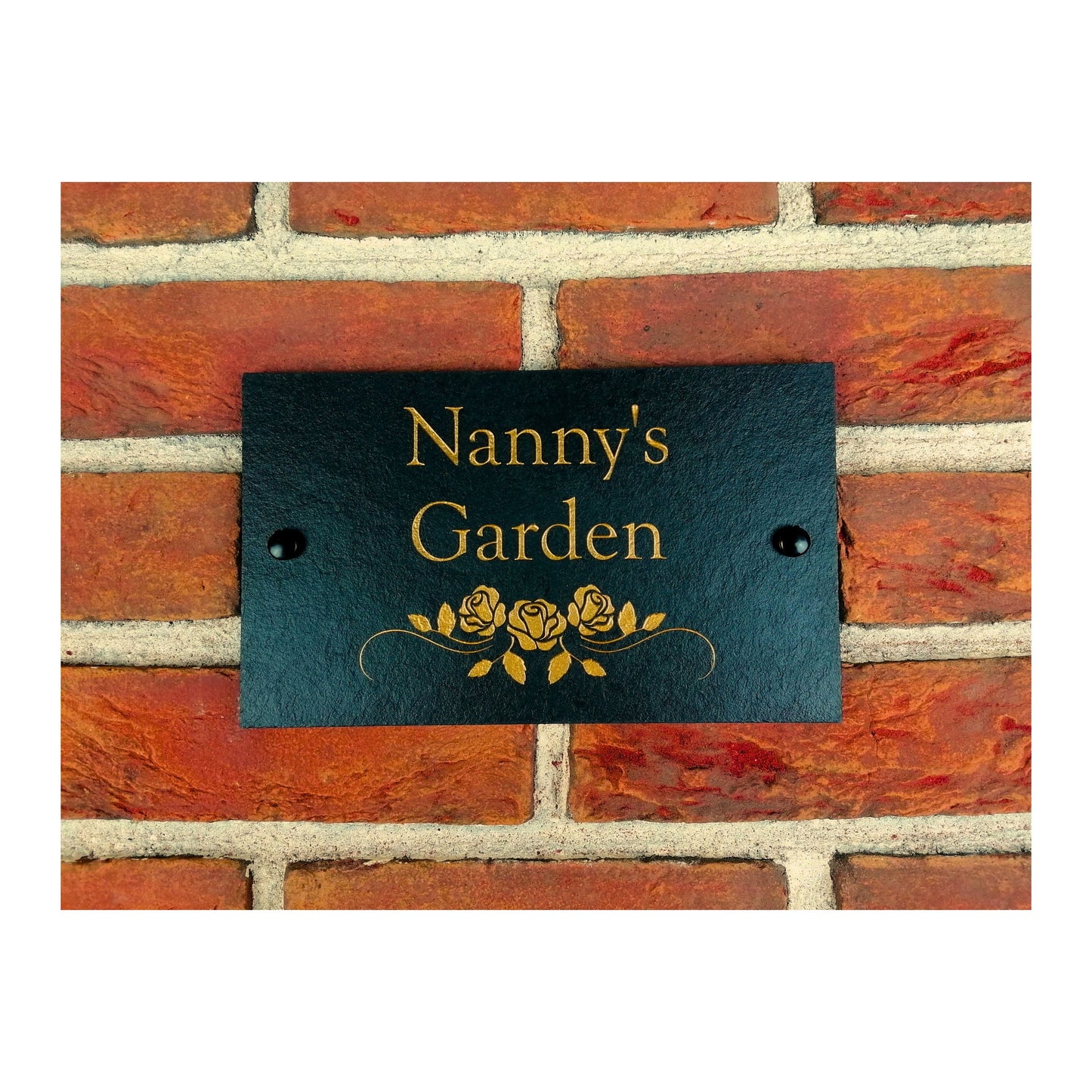 Engraved Natural Slate House Address Sign - Rustic Farmhouse Style Door Number - Wedding, Housewarming, Anniversary Gift Idea
