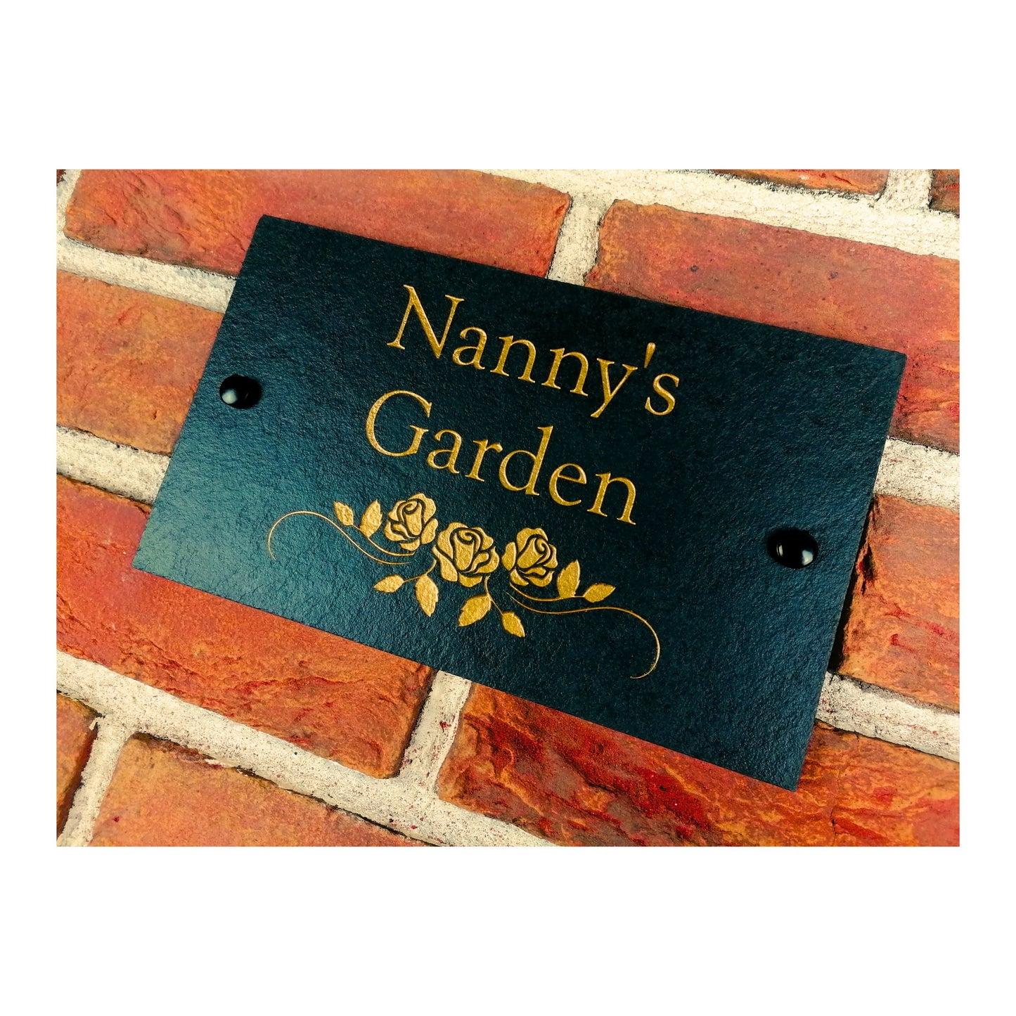 Engraved Natural Slate House Address Sign - Rustic Farmhouse Style Door Number - Wedding, Housewarming, Anniversary Gift Idea