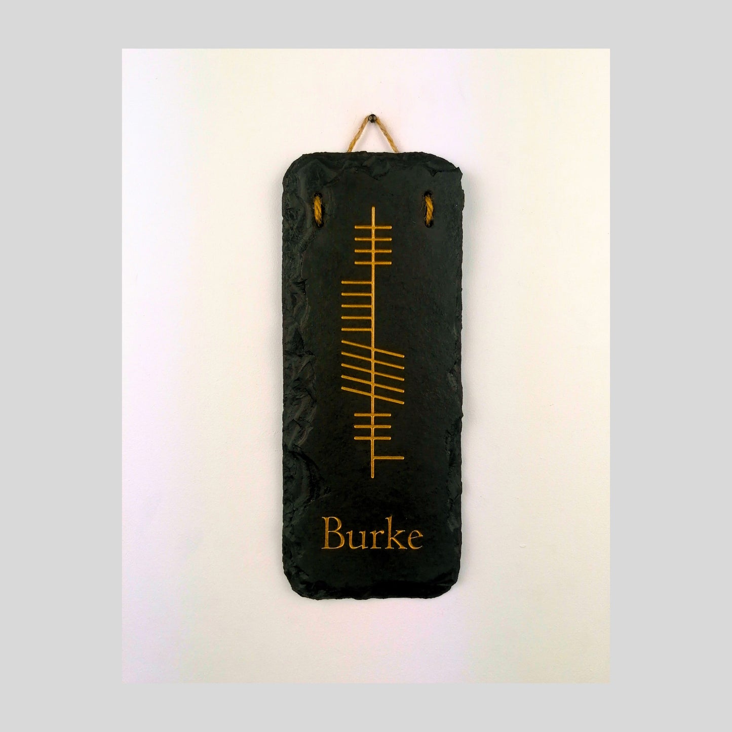 Ogham Wall Hanging | Natural Slate | Handmade Deep Engraved Signs | Celtic Irish Gaelic Traditional | Rustic Home Decor | Unique Gift Ideas