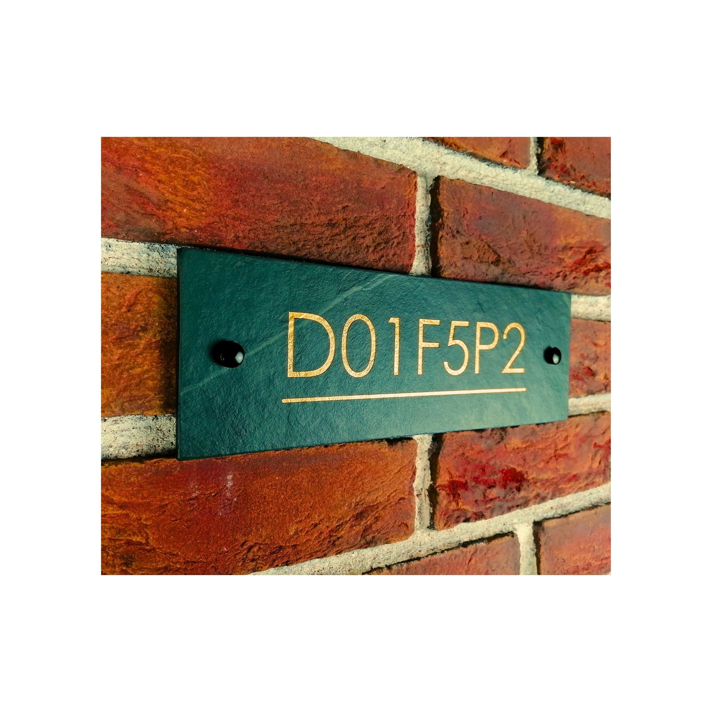 Engraved Natural Slate House Address Sign - Rustic Farmhouse Style Door Number - Wedding, Housewarming, Anniversary Gift Idea
