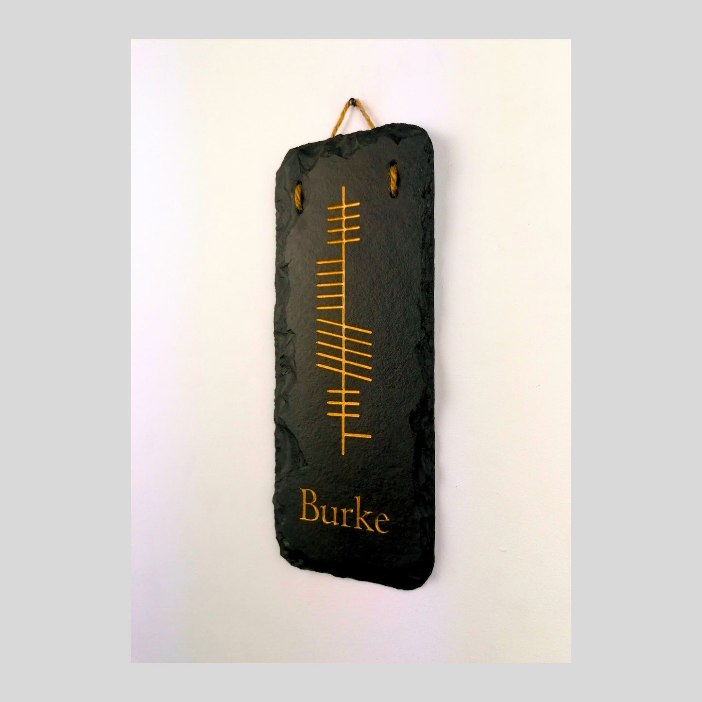 Ogham Wall Hanging | Natural Slate | Handmade Deep Engraved Signs | Celtic Irish Gaelic Traditional | Rustic Home Decor | Unique Gift Ideas