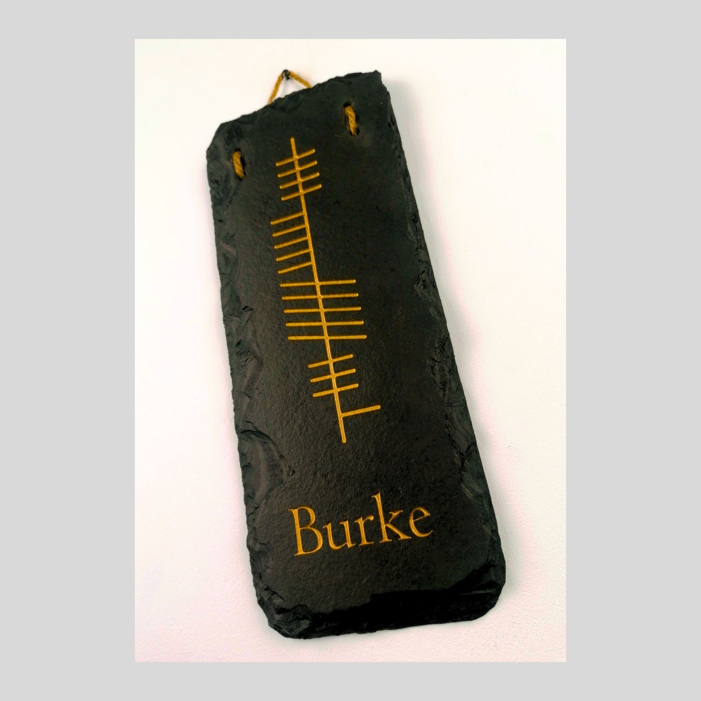 Ogham Wall Hanging | Natural Slate | Handmade Deep Engraved Signs | Celtic Irish Gaelic Traditional | Rustic Home Decor | Unique Gift Ideas