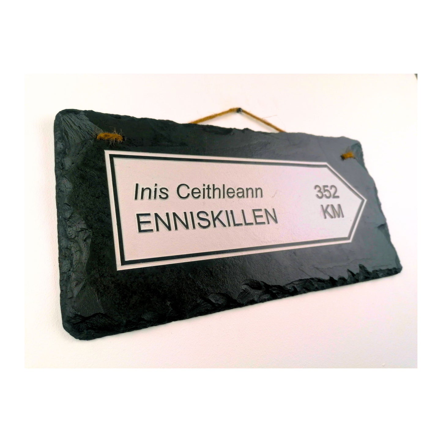 Irish Street Road Sign | Town Village Hometown | Rustic Natural Slate Wall Hanging