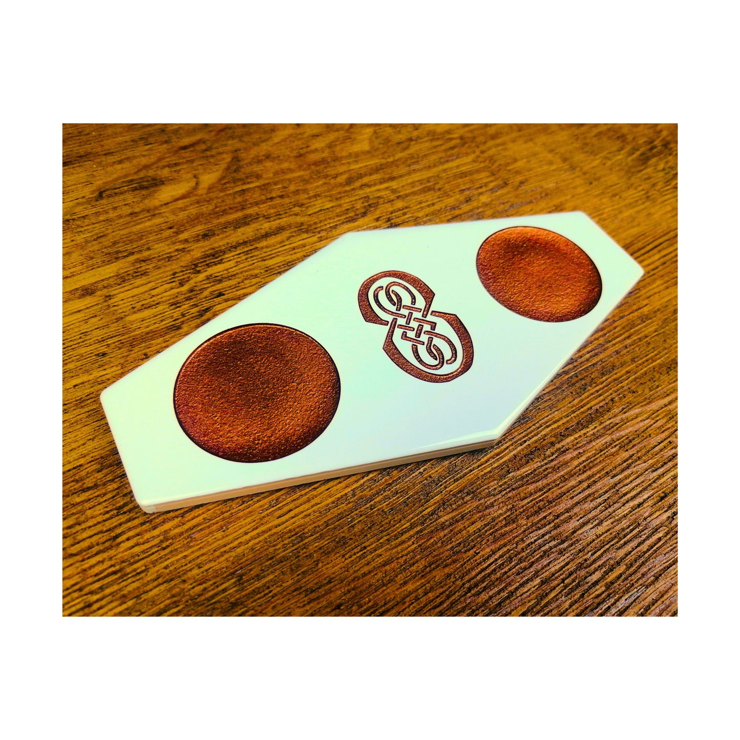 Handmade Tealight Candle Holder | Deep Engraved Ceramic Tile | Unique Gift Idea | Made In Ireland | Gold Copper Silver | Modern Home Decor