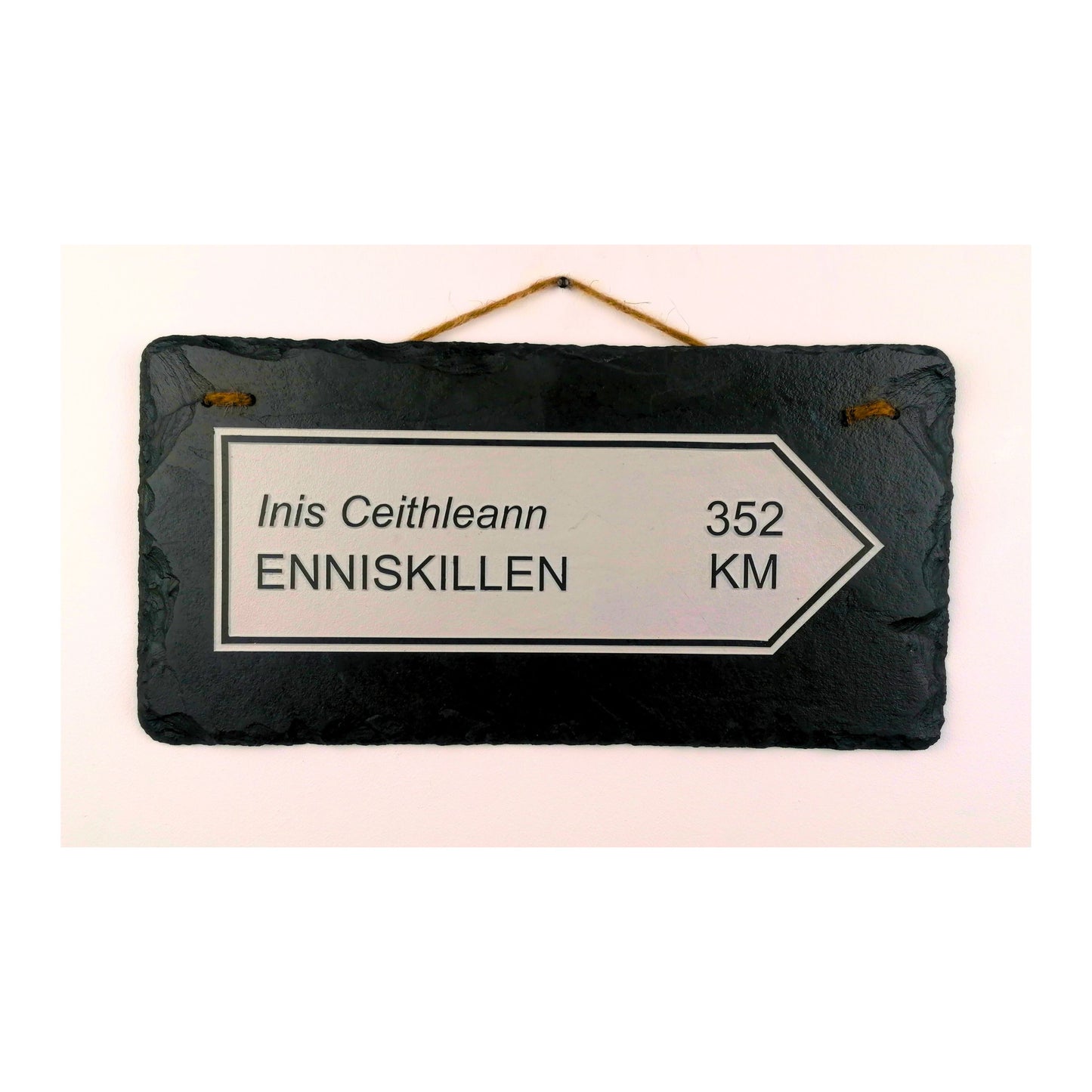 Irish Street Road Sign | Town Village Hometown | Rustic Natural Slate Wall Hanging