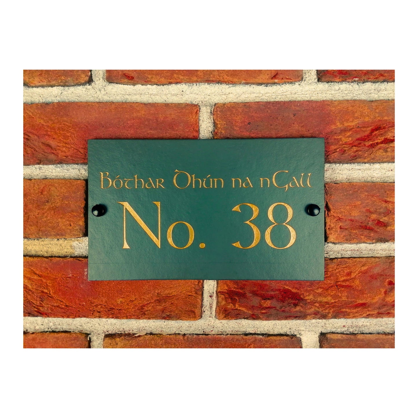 Engraved Natural Slate House Address Sign - Rustic Farmhouse Style Door Number - Wedding, Housewarming, Anniversary Gift Idea