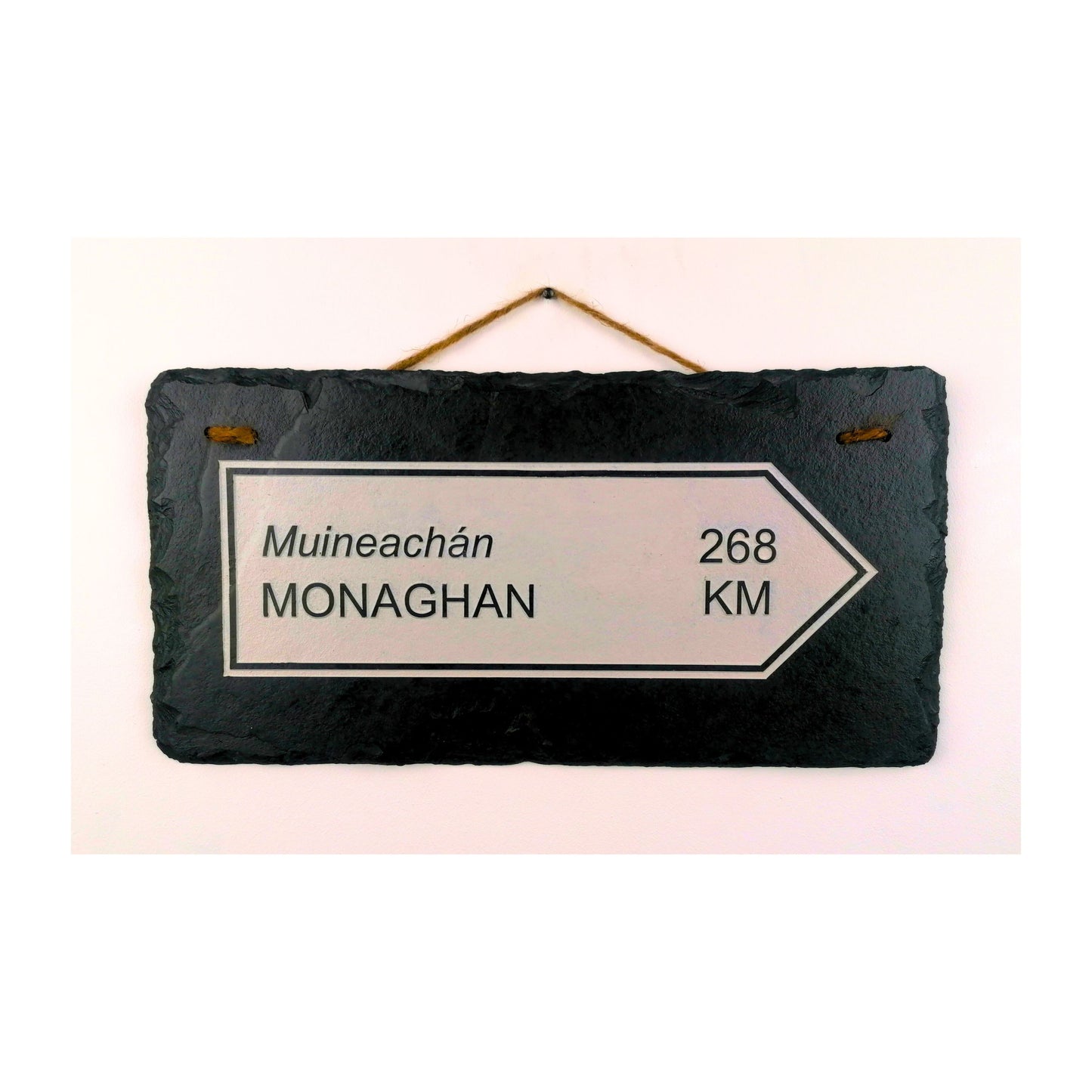 Irish Street Road Sign | Town Village Hometown | Rustic Natural Slate Wall Hanging