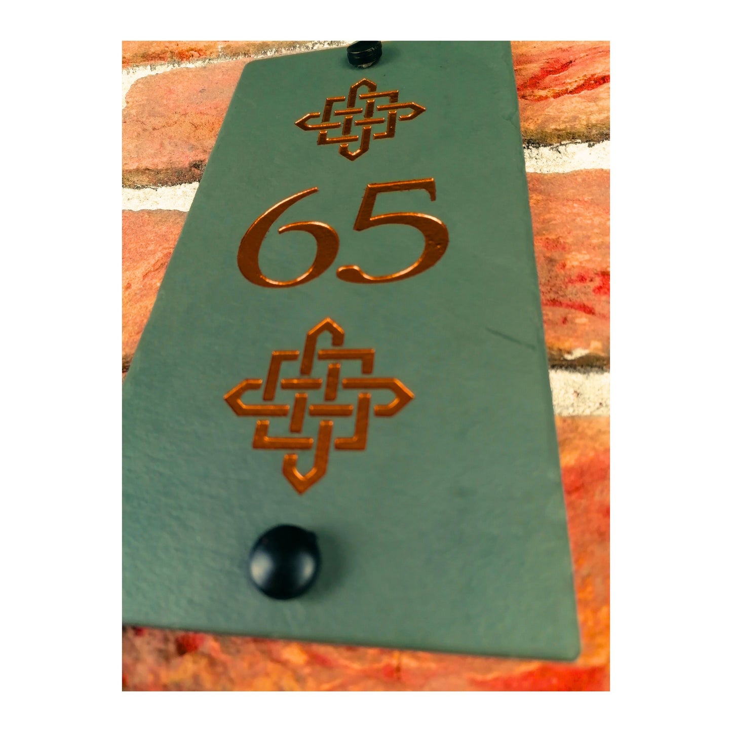Engraved Natural Slate House Number Sign - Rustic Farmhouse Style Door Number - Wedding, Housewarming, Anniversary Gift Idea