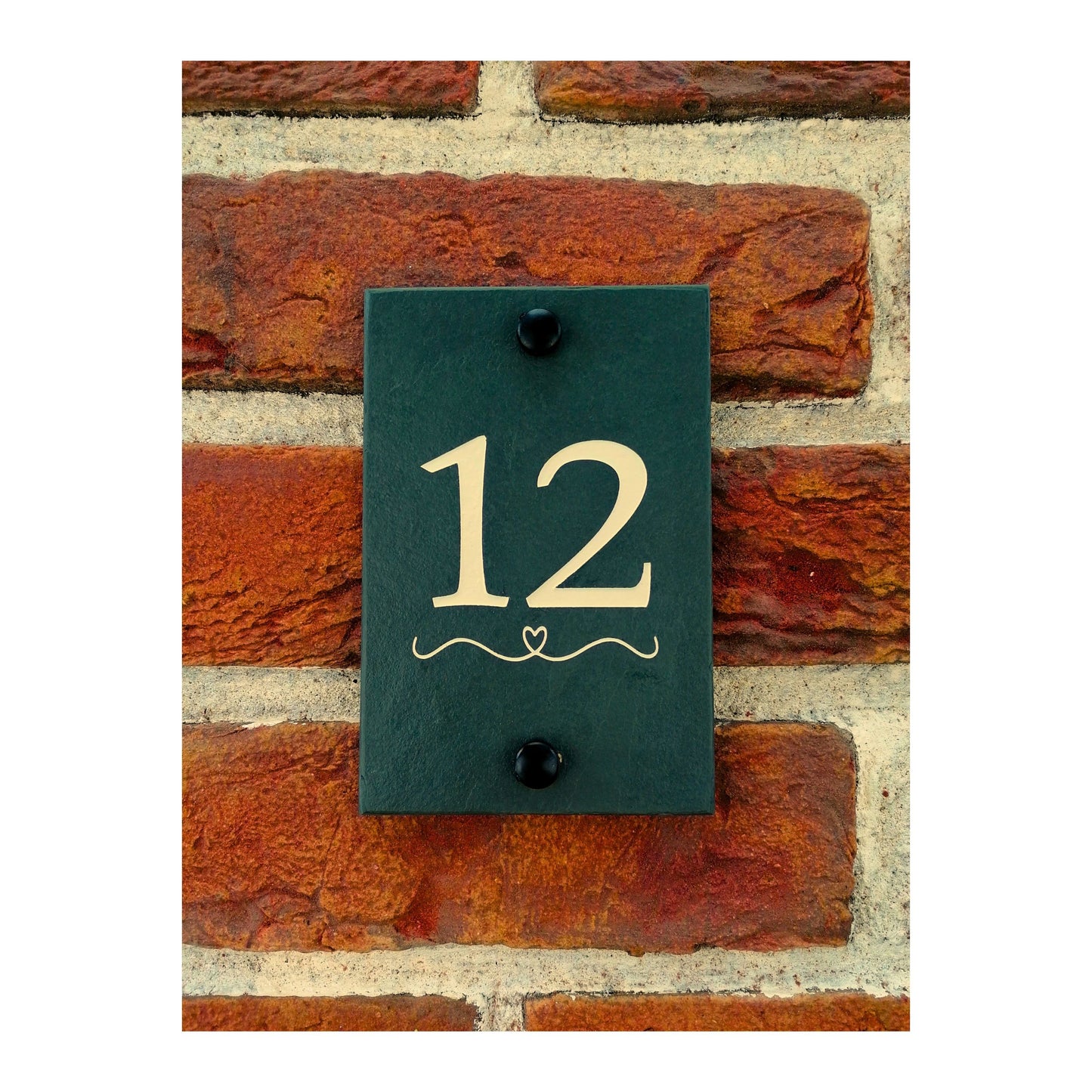Engraved Natural Slate House Number Sign - Rustic Farmhouse Style Door Number - Wedding, Housewarming, Anniversary Gift Idea
