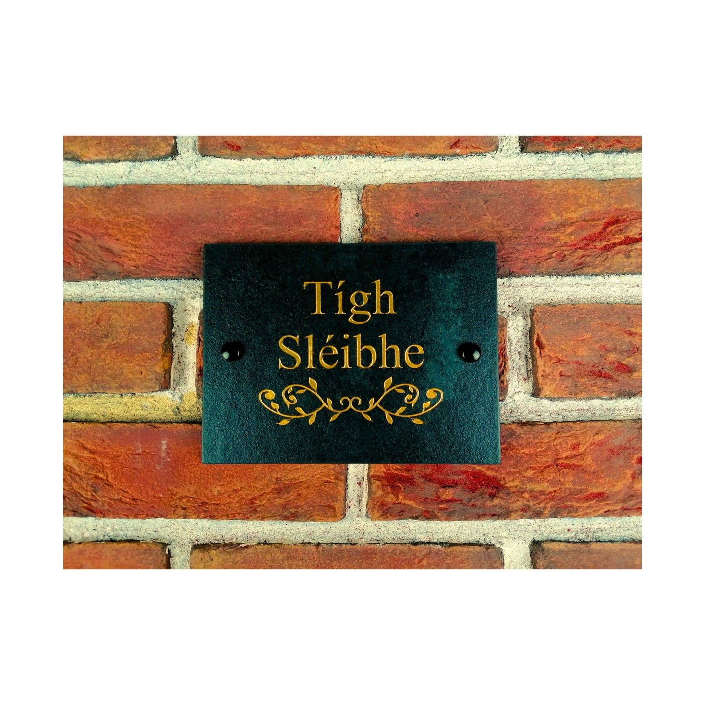 Engraved Natural Slate House Address Sign - Rustic Farmhouse Style Door Number - Wedding, Housewarming, Anniversary Gift Idea