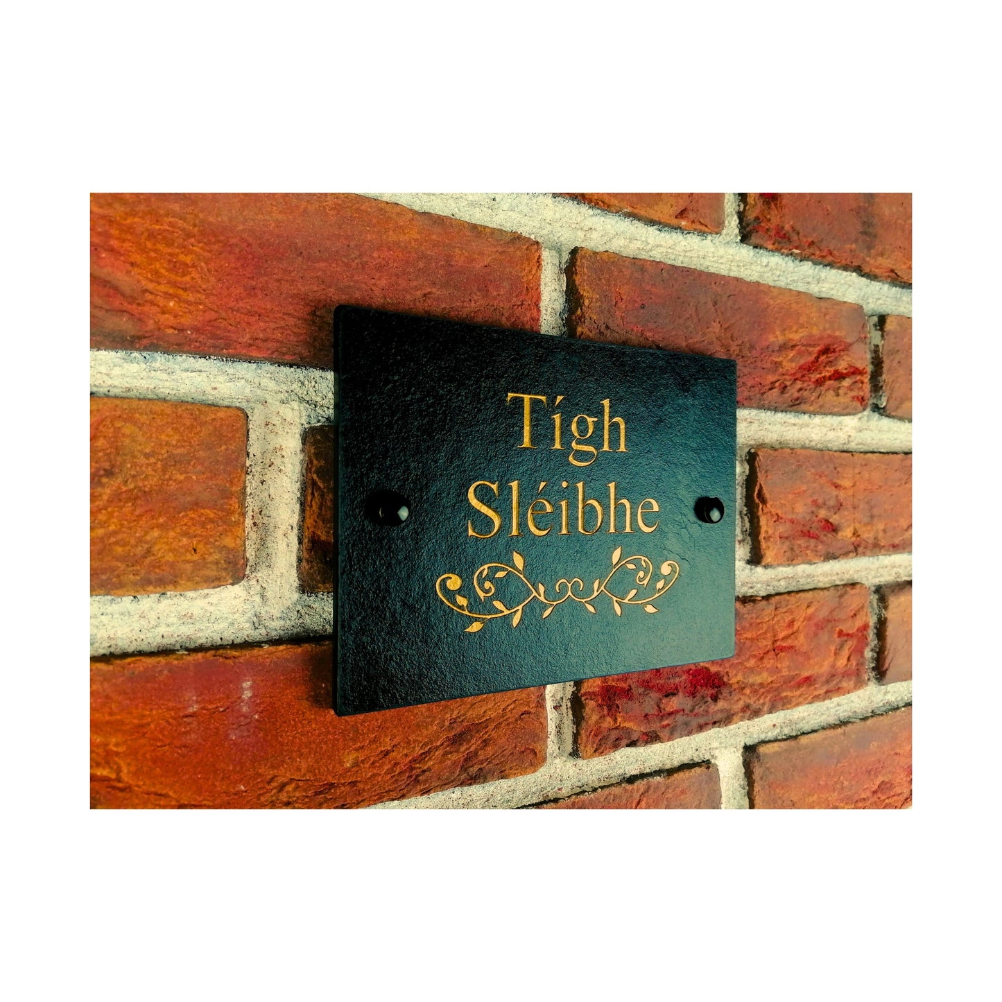 Engraved Natural Slate House Address Sign - Rustic Farmhouse Style Door Number - Wedding, Housewarming, Anniversary Gift Idea