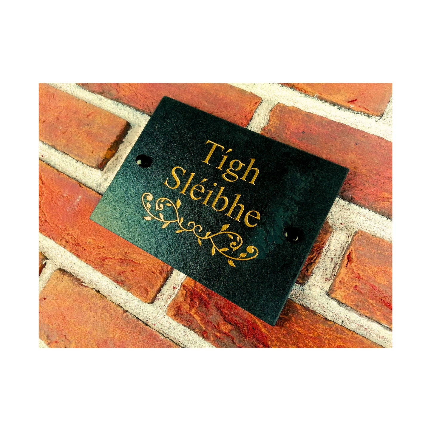Engraved Natural Slate House Address Sign - Rustic Farmhouse Style Door Number - Wedding, Housewarming, Anniversary Gift Idea