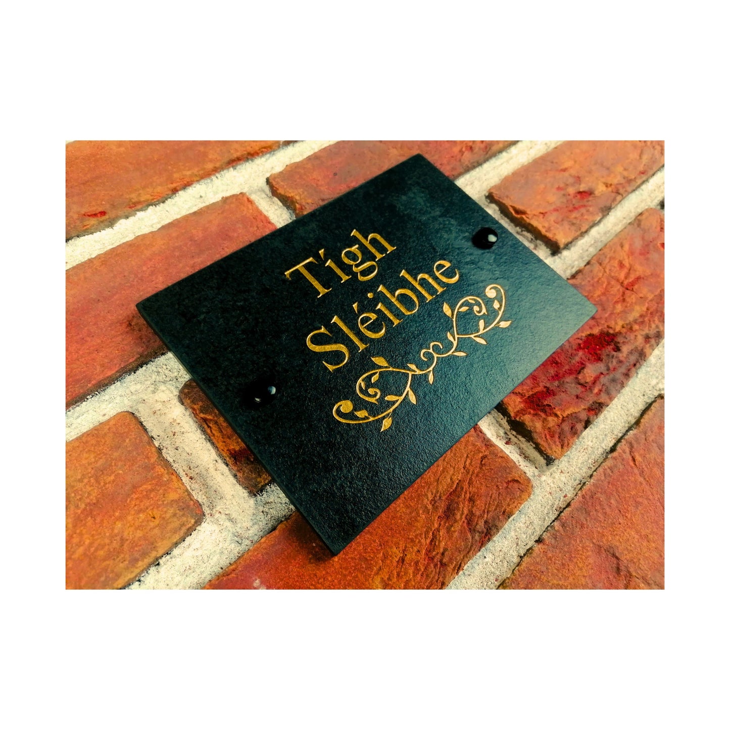 Engraved Natural Slate House Address Sign - Rustic Farmhouse Style Door Number - Wedding, Housewarming, Anniversary Gift Idea