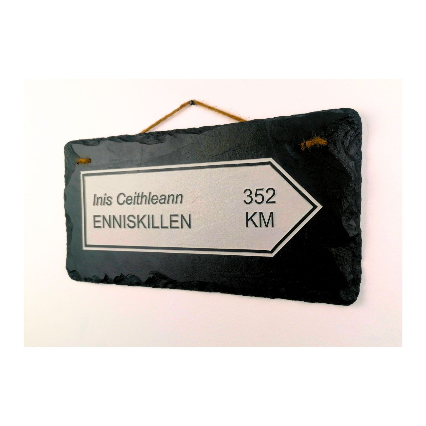 Irish Street Road Sign | Town Village Hometown | Rustic Natural Slate Wall Hanging