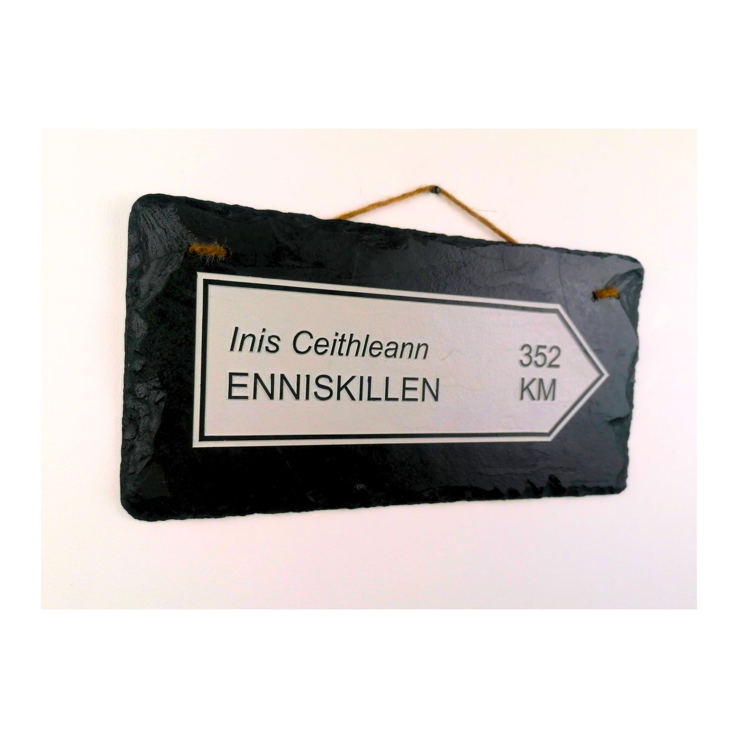 Irish Street Road Sign | Town Village Hometown | Rustic Natural Slate Wall Hanging