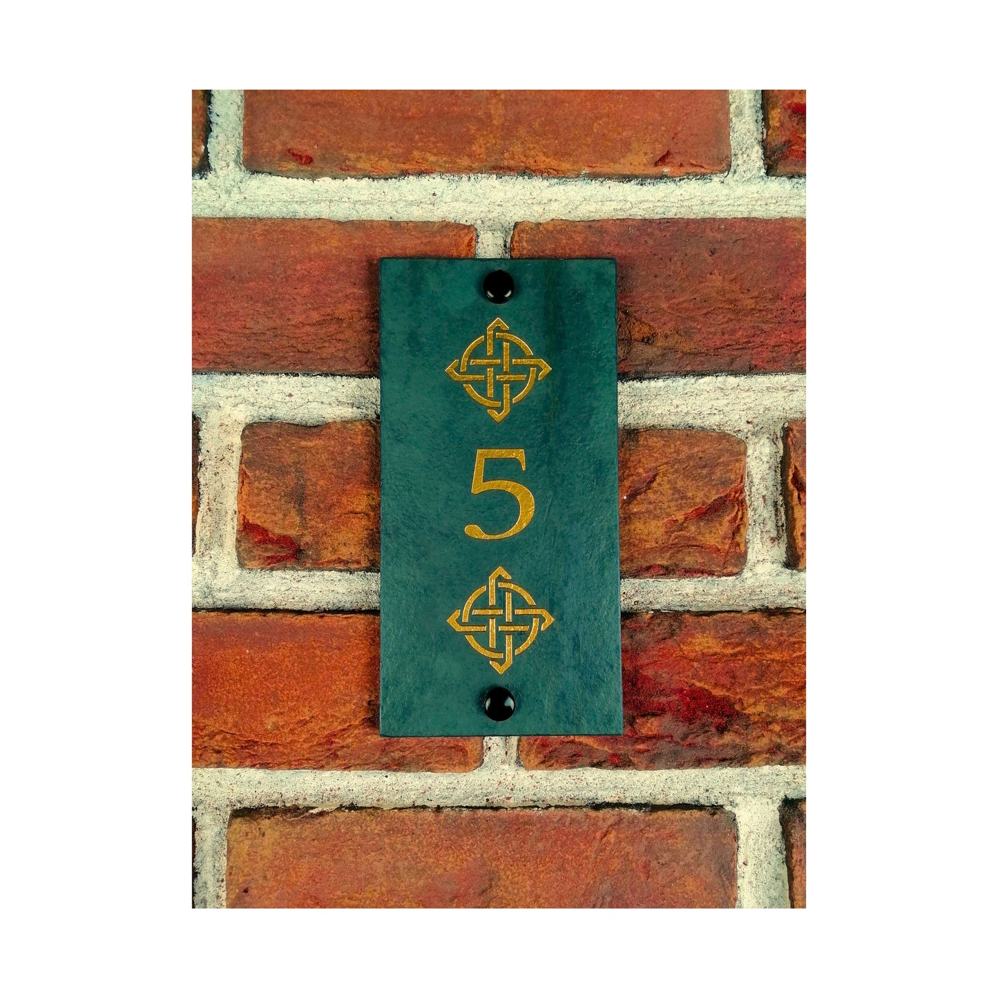 Engraved Natural Slate House Address Sign - Rustic Farmhouse Style Door Number - Wedding, Housewarming, Anniversary Gift Idea