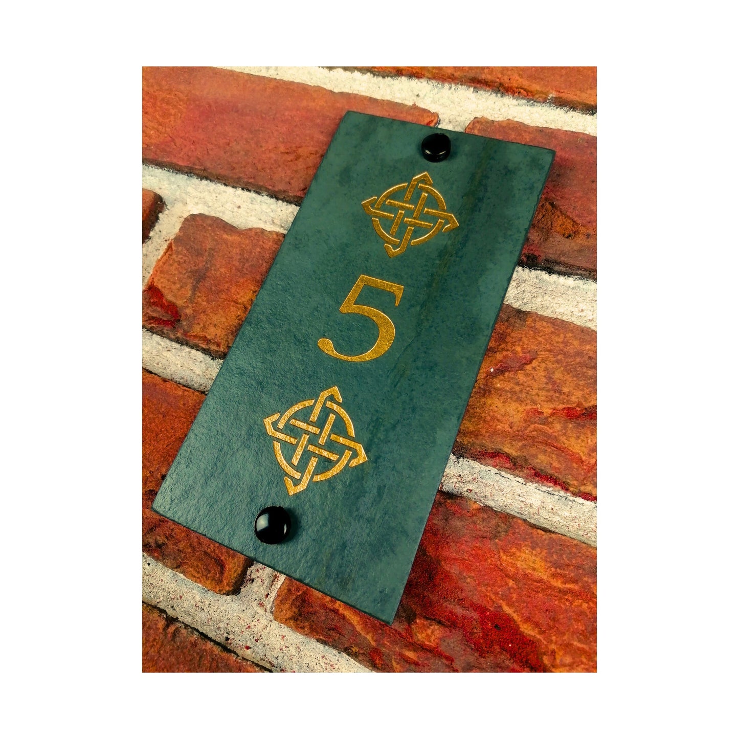 Engraved Natural Slate House Address Sign - Rustic Farmhouse Style Door Number - Wedding, Housewarming, Anniversary Gift Idea