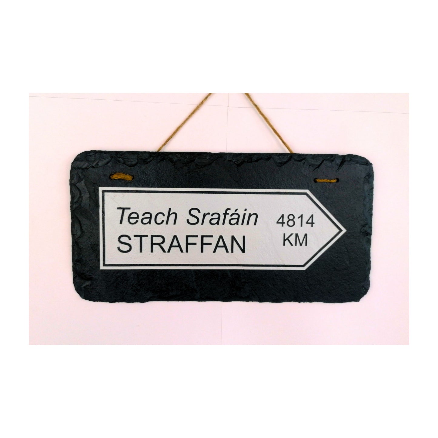Irish Street Road Sign | Town Village Hometown | Rustic Natural Slate Wall Hanging