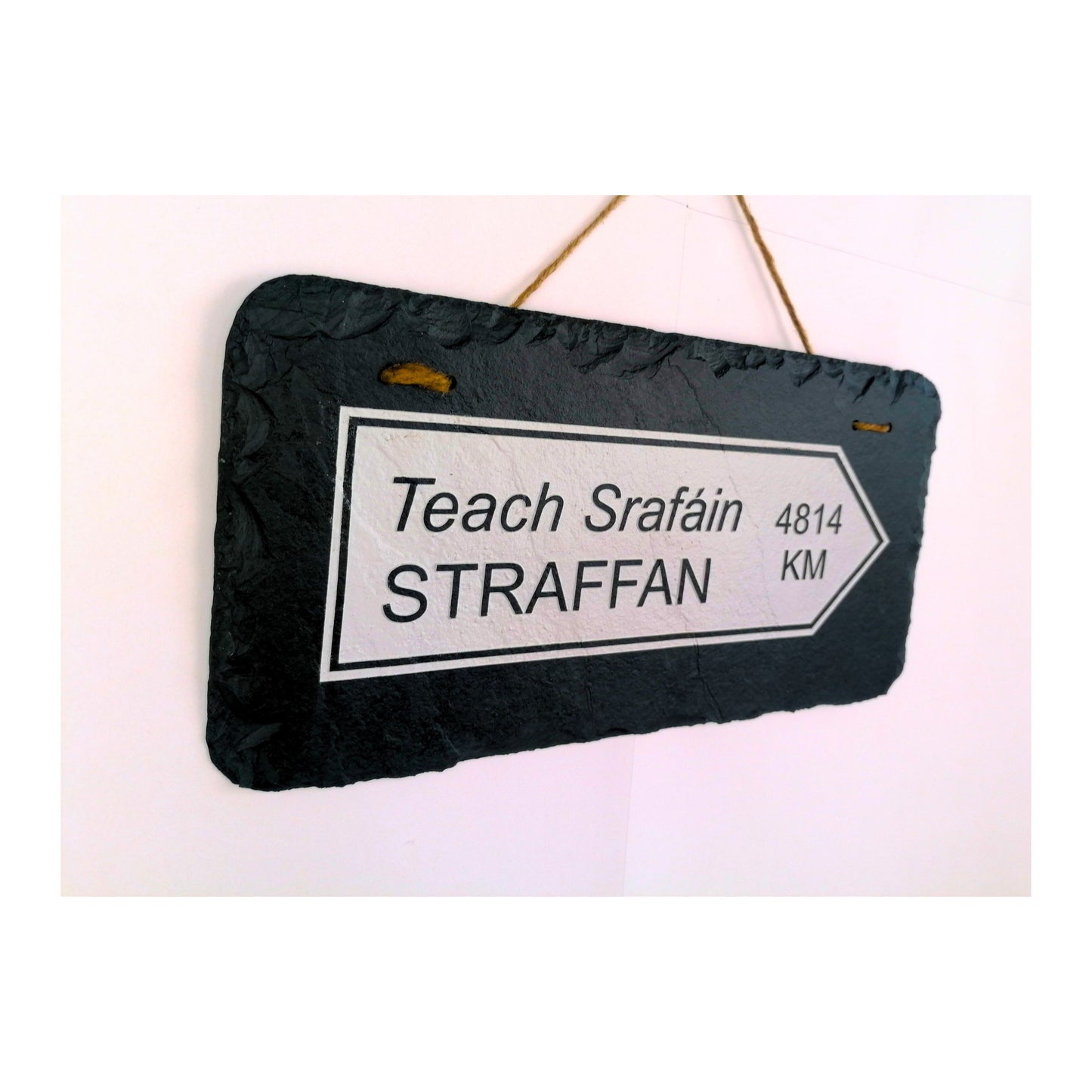 Irish Street Road Sign | Town Village Hometown | Rustic Natural Slate Wall Hanging
