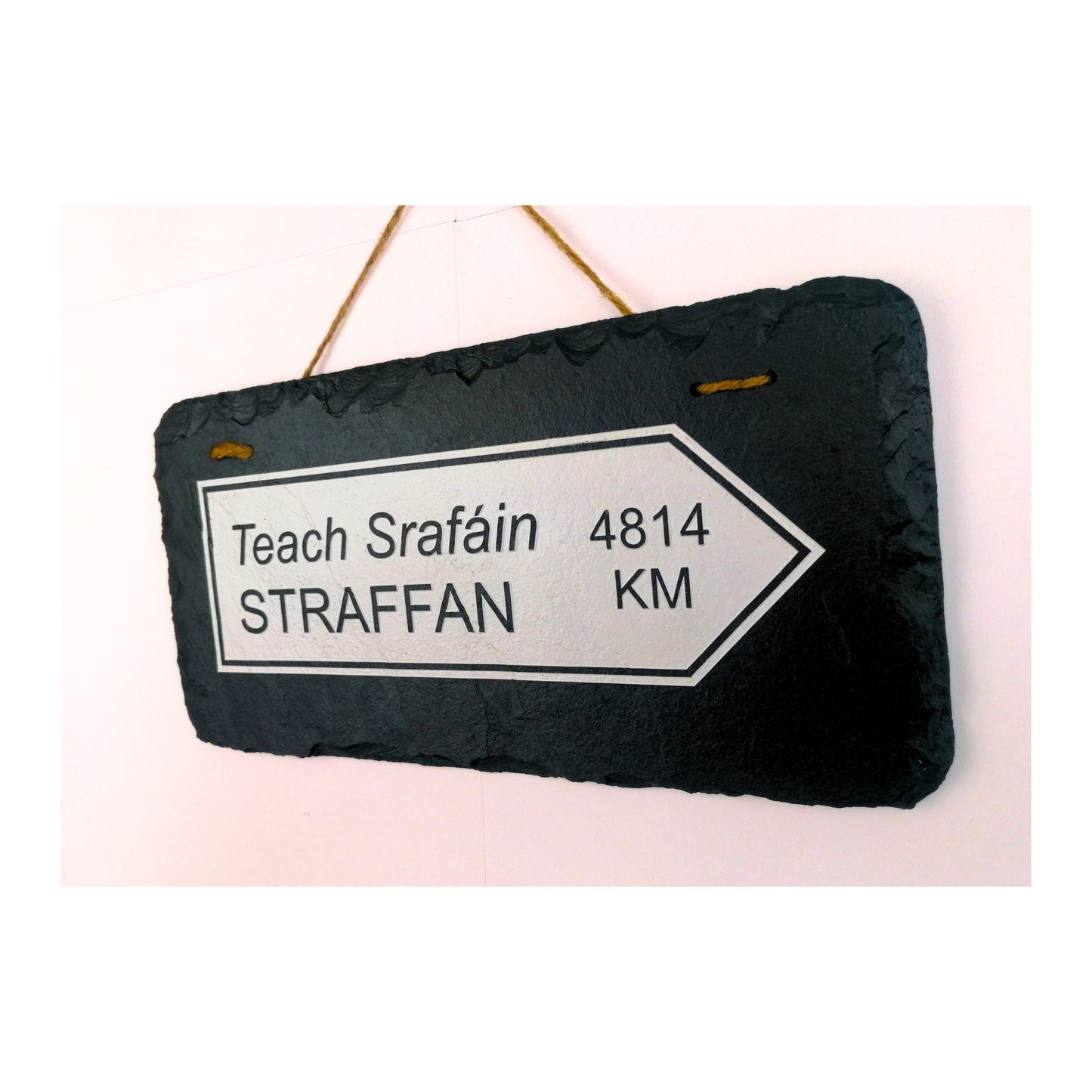 Irish Street Road Sign | Town Village Hometown | Rustic Natural Slate Wall Hanging