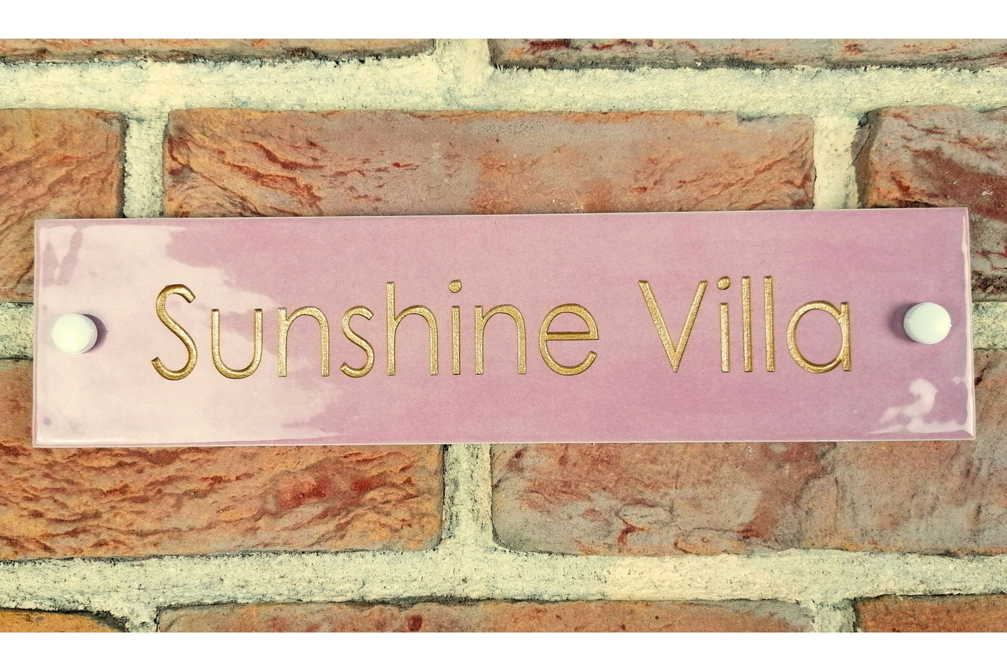 Engraved Ceramic Wall Tile Address Sign | Irish Handmade Rectangle Door Number House Name | Rustic Custom Personalised Postcode Mailbox Irish