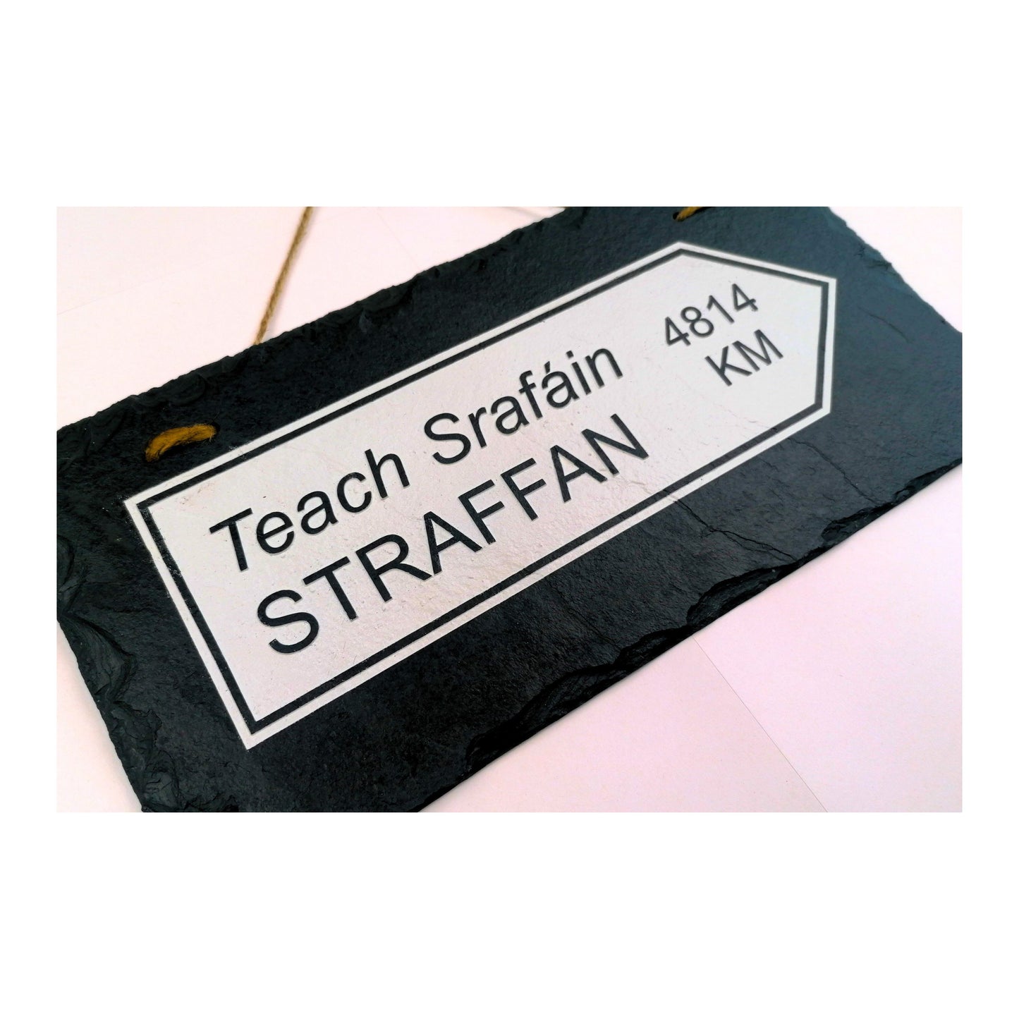 Irish Street Road Sign | Town Village Hometown | Rustic Natural Slate Wall Hanging