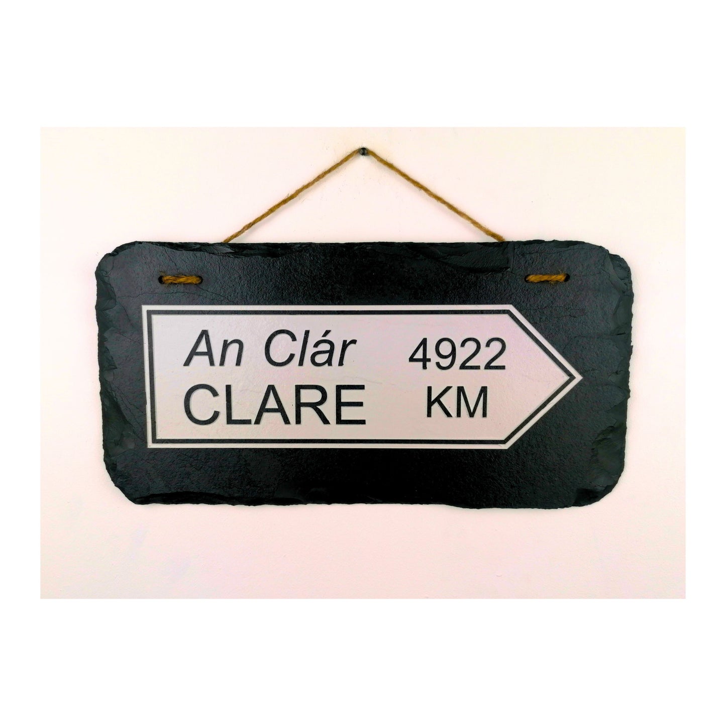 Irish Street Road Sign | Town Village Hometown | Rustic Natural Slate Wall Hanging
