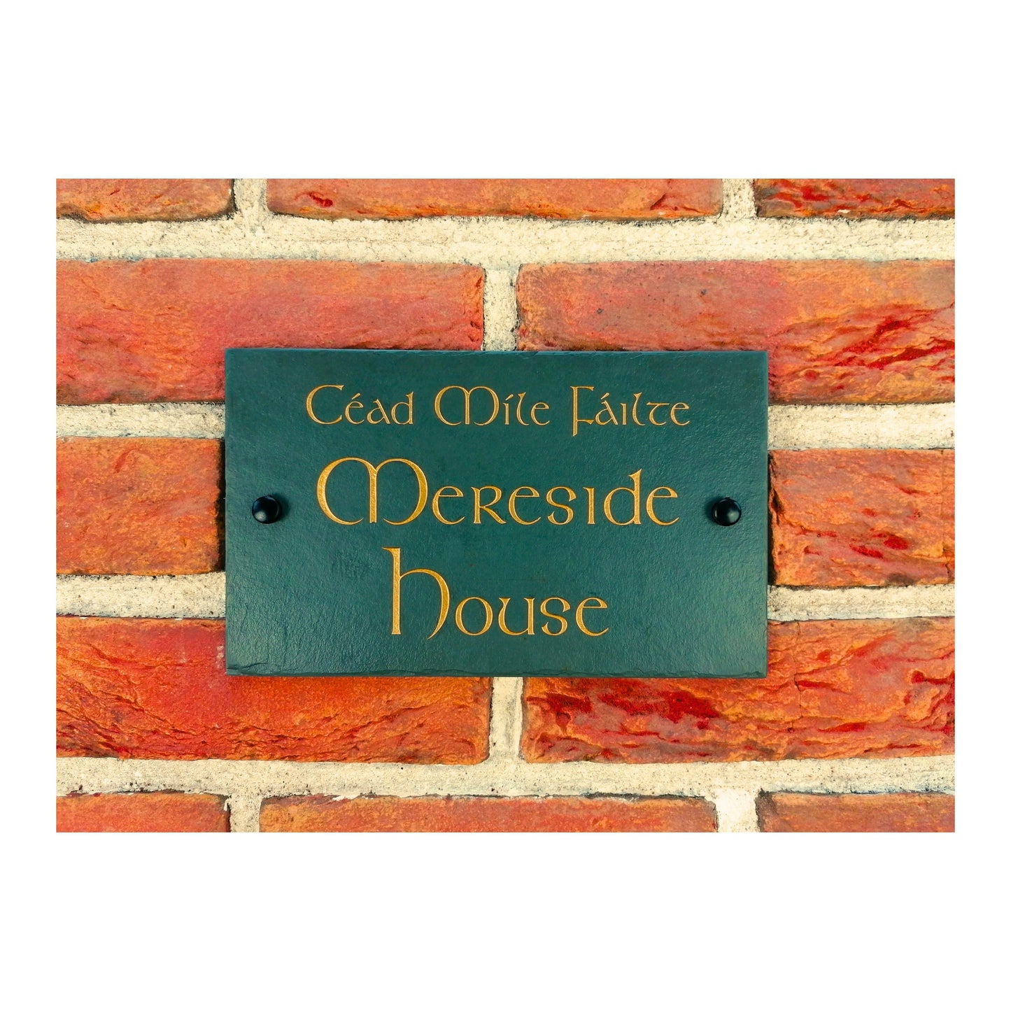 Engraved Natural Slate House Address Sign - Rustic Farmhouse Style Door Number - Wedding, Housewarming, Anniversary Gift Idea