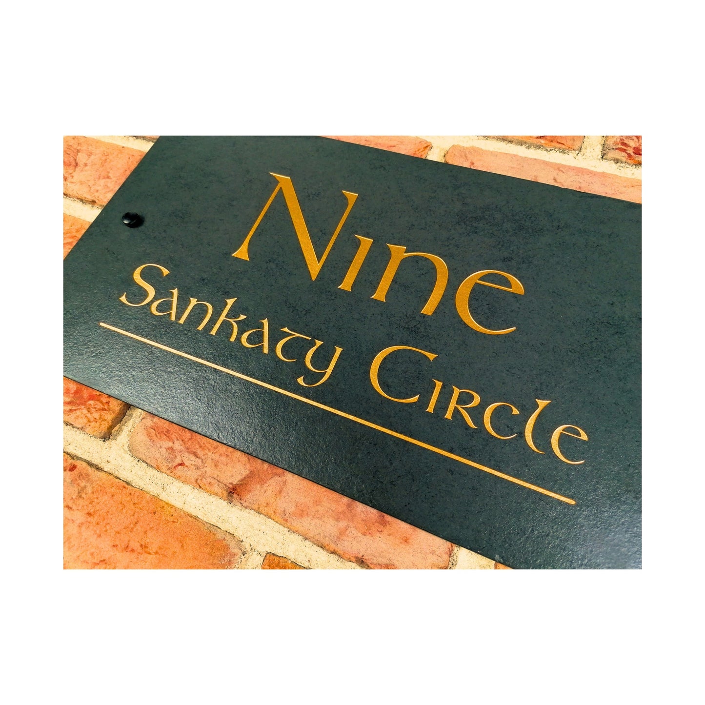 Engraved Natural Slate House Address Sign - Rustic Farmhouse Style Door Number - Wedding, Housewarming, Anniversary Gift Idea