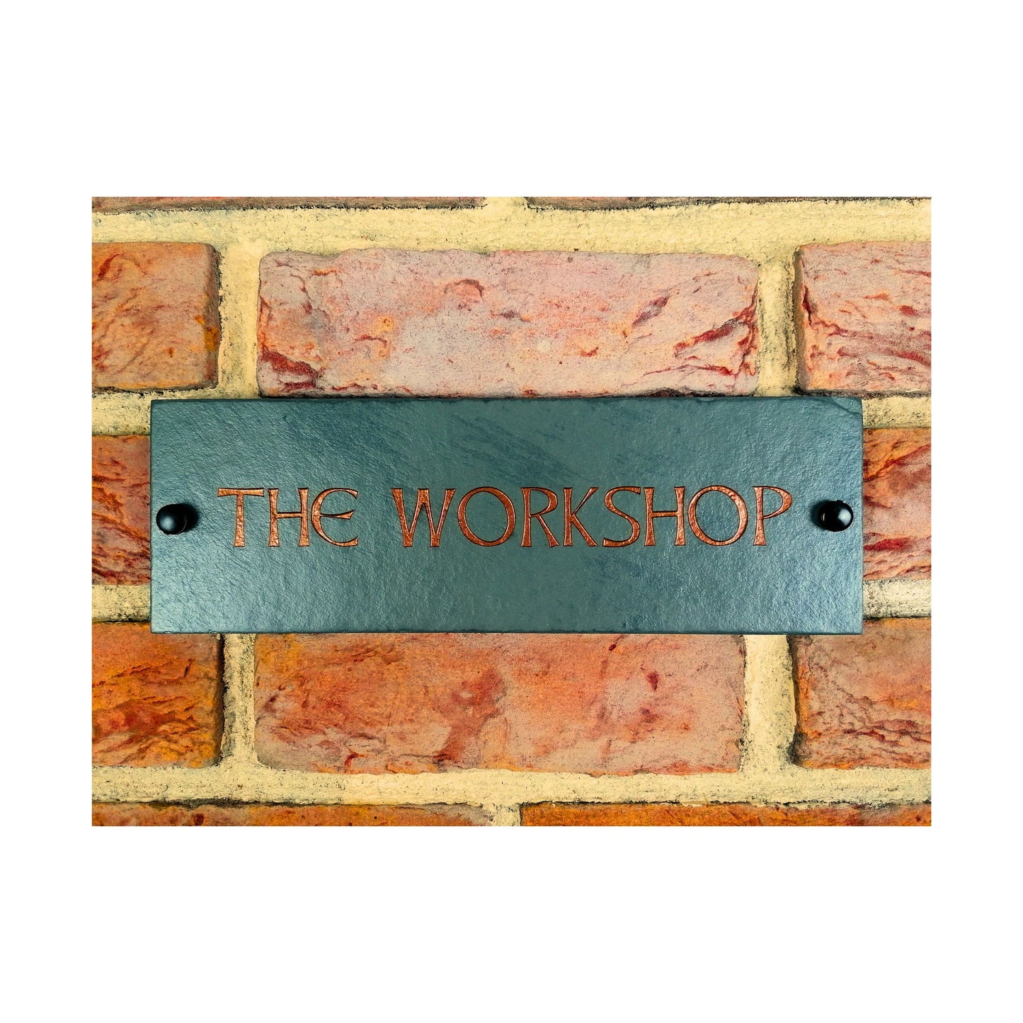 Engraved Natural Slate House Address Sign - Rustic Farmhouse Style Door Number - Wedding, Housewarming, Anniversary Gift Idea
