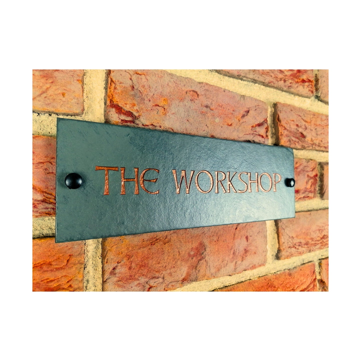 Engraved Natural Slate House Address Sign - Rustic Farmhouse Style Door Number - Wedding, Housewarming, Anniversary Gift Idea