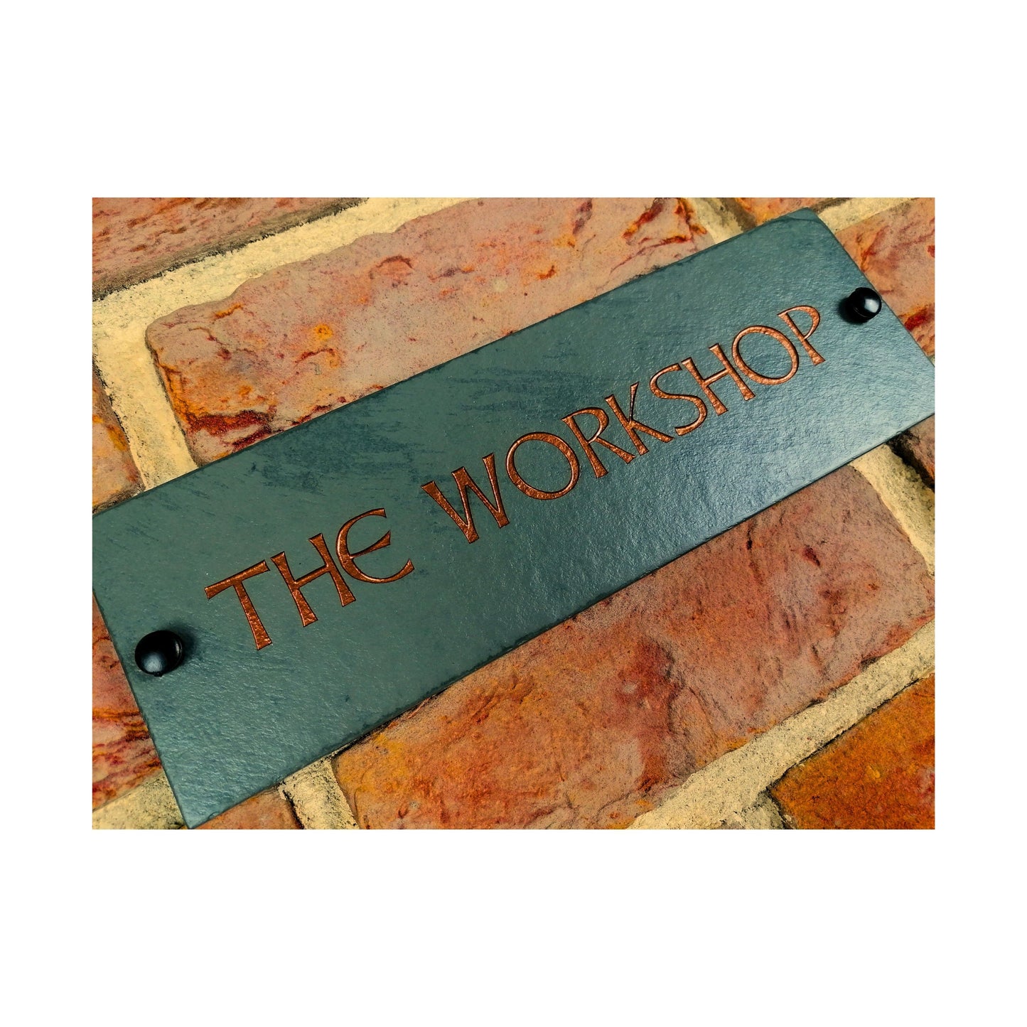 Engraved Natural Slate House Address Sign - Rustic Farmhouse Style Door Number - Wedding, Housewarming, Anniversary Gift Idea