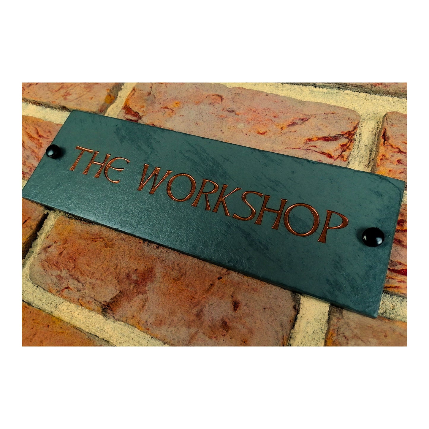 Engraved Natural Slate House Address Sign - Rustic Farmhouse Style Door Number - Wedding, Housewarming, Anniversary Gift Idea