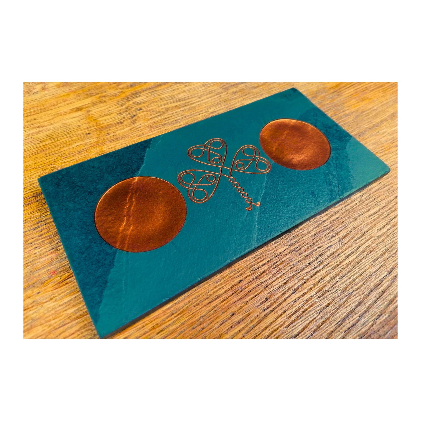 Handmade Tealight Candle Holder | Deep Engraved Natural Slate | Unique Gift Idea | Made In Ireland | Gold Copper Silver | Modern Home Decor